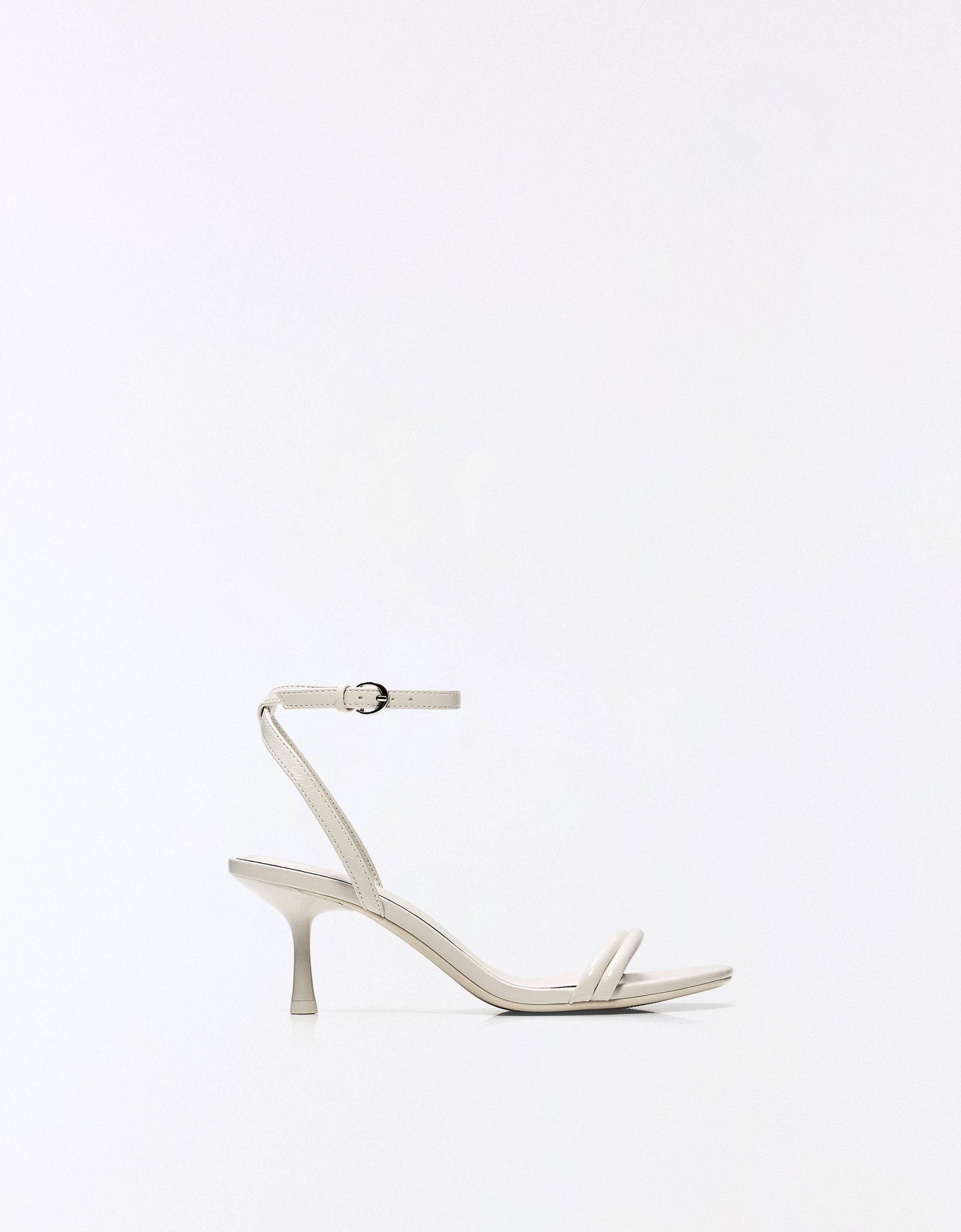 STILETTO HEEL SANDALS — WHITE