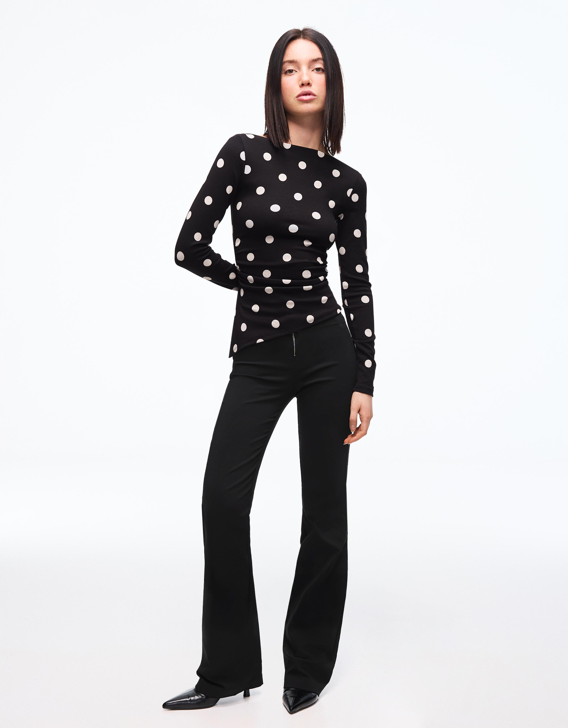 Bershka Bengalin-Hose Mit Reißverschluss Damen 42 Schwarz