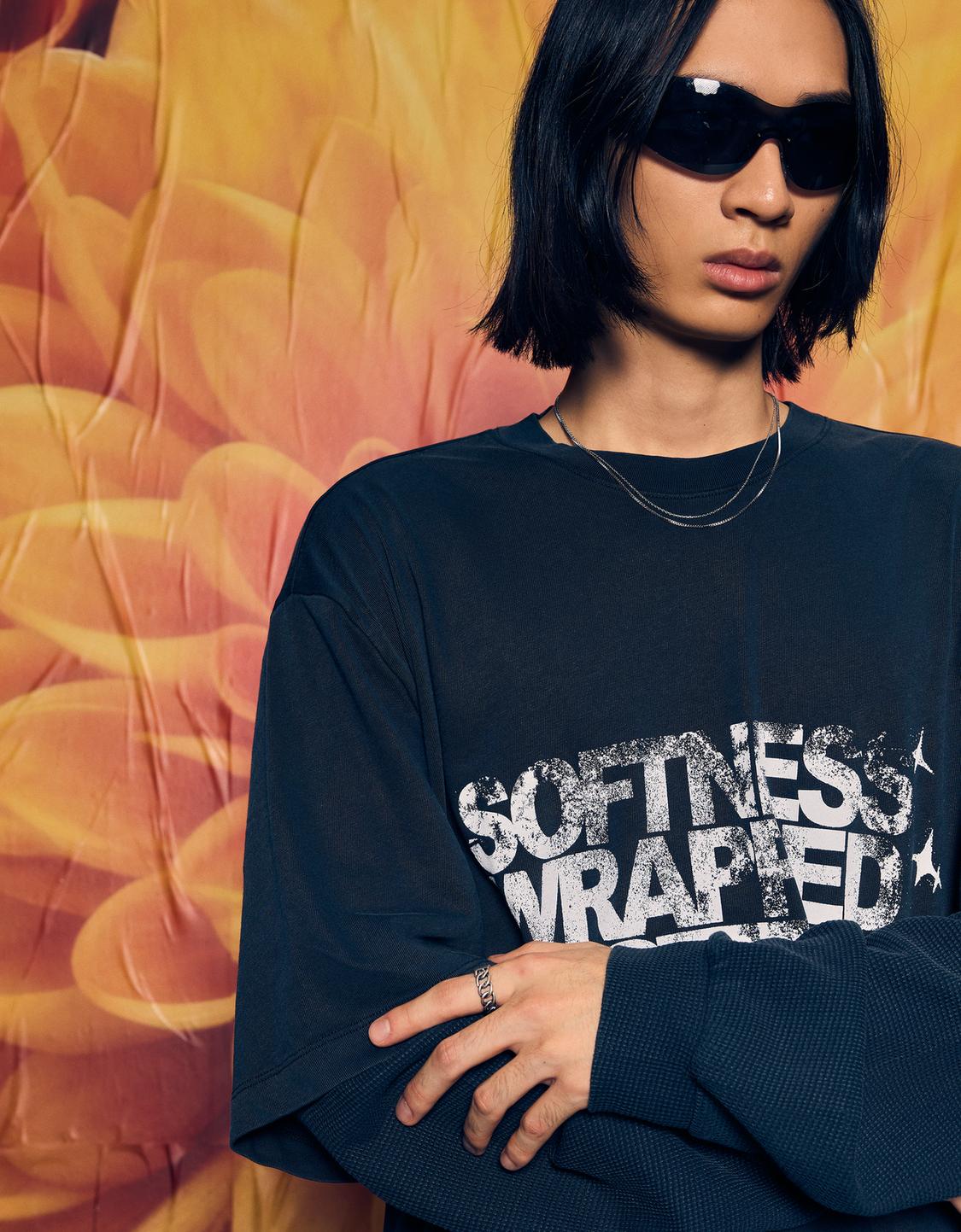 Printed double sleeve T-shirt