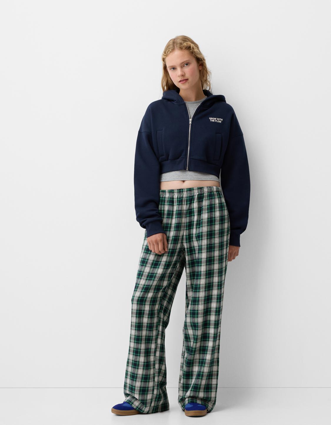 Pantalon straight à carreaux