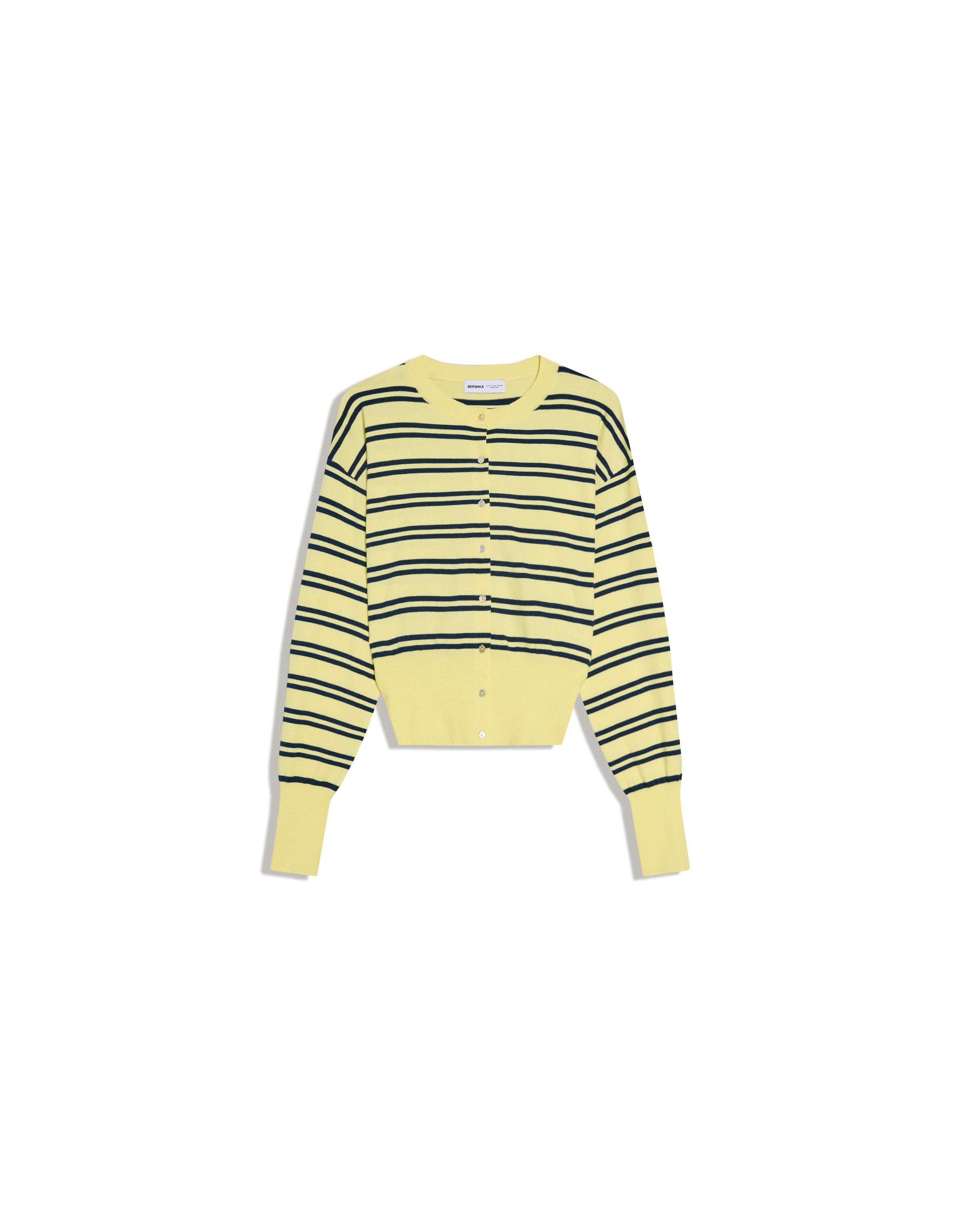 Bisiklet yaka çizgili düğmeli ceket - Görsel 84