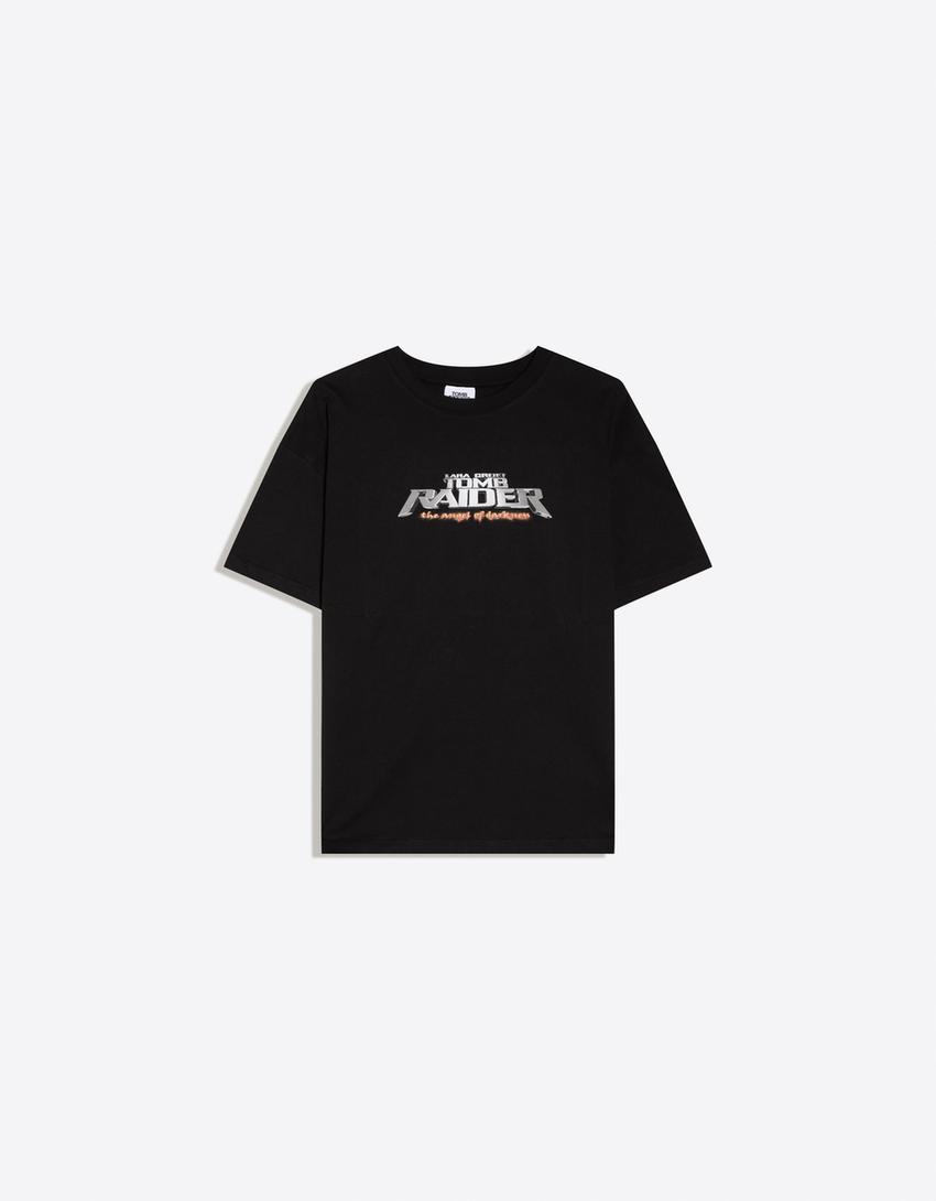 T-shirt oversize imprimé Tomb Raider-Noir