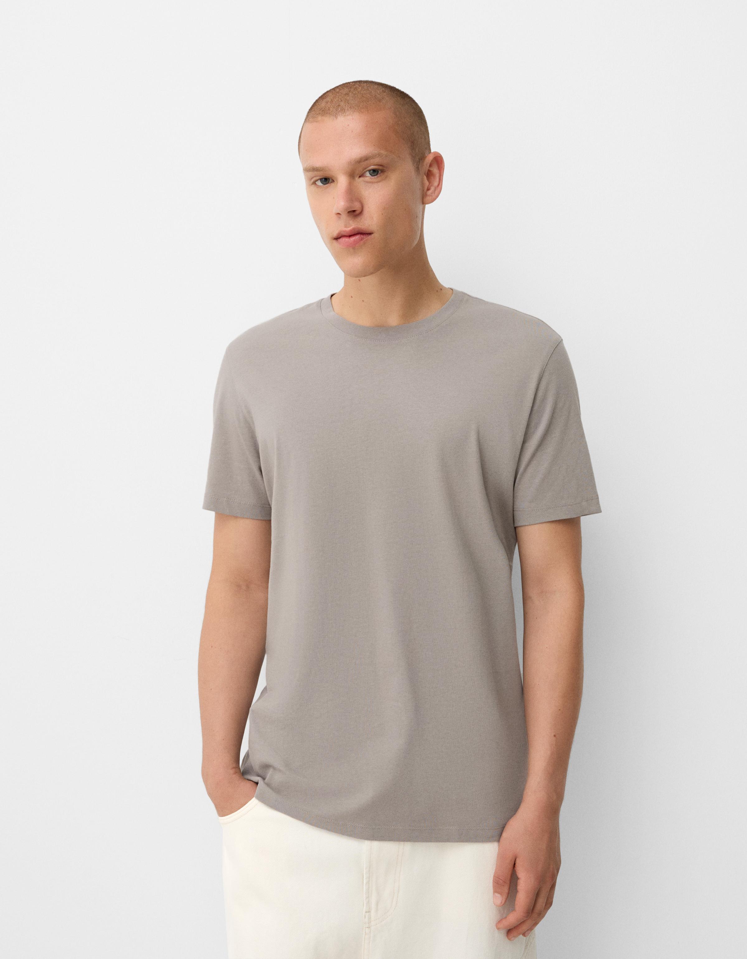 Bershka T-Shirt Im Regular Fit Herren Xl Grau