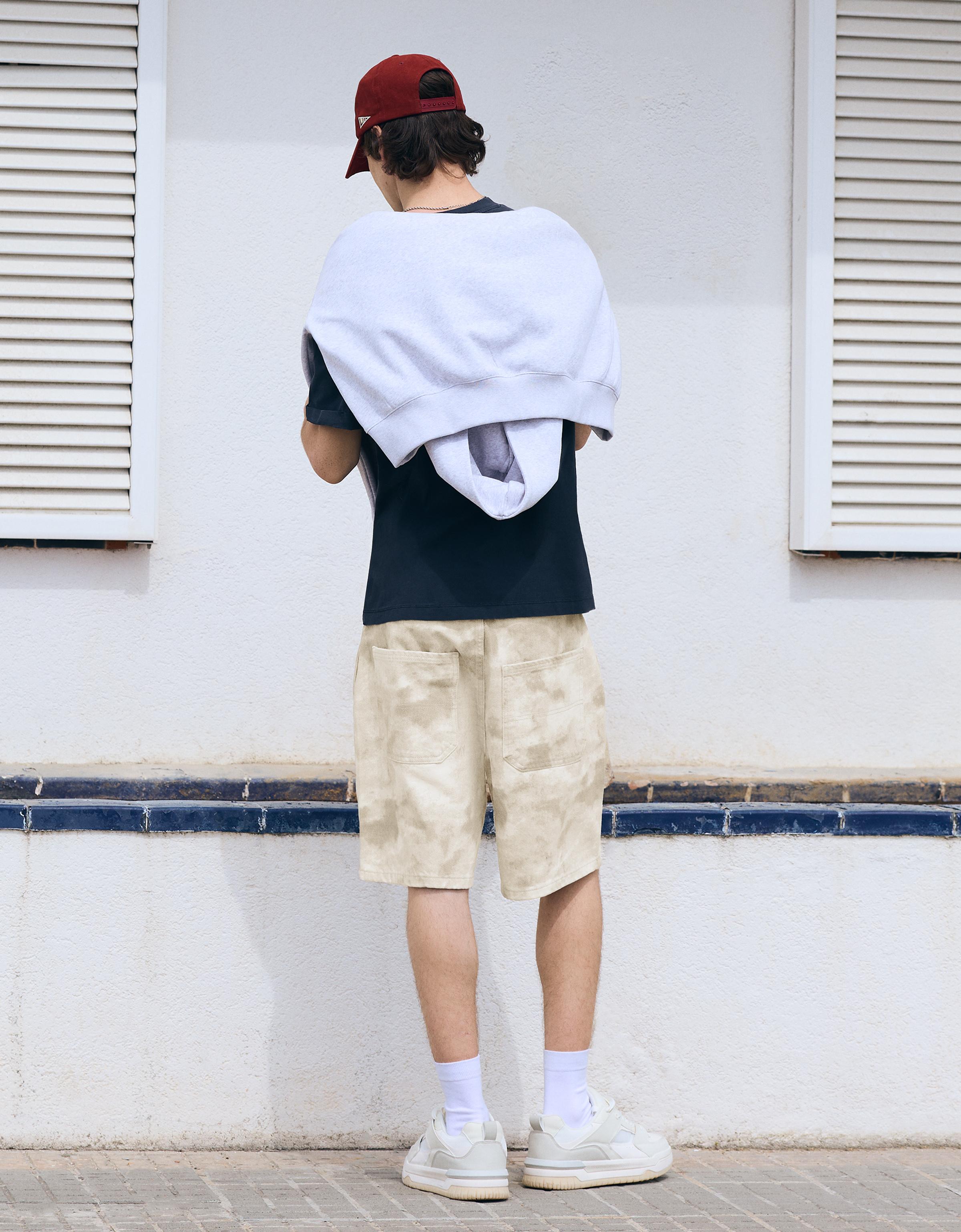 Baggy fit baskılı bermuda - Görsel 51