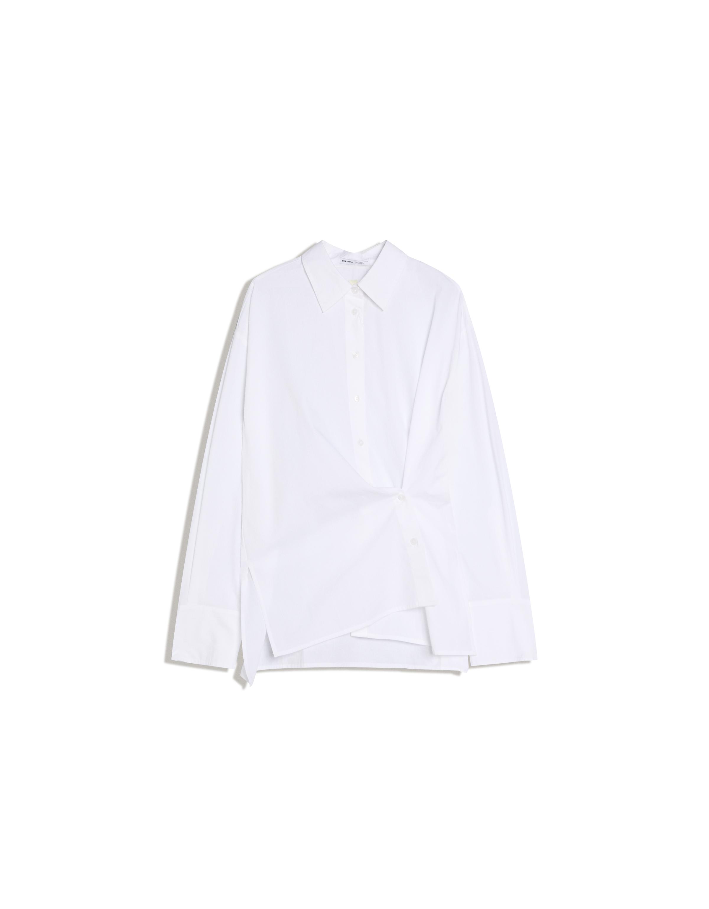 Cross-button long sleeve shirt