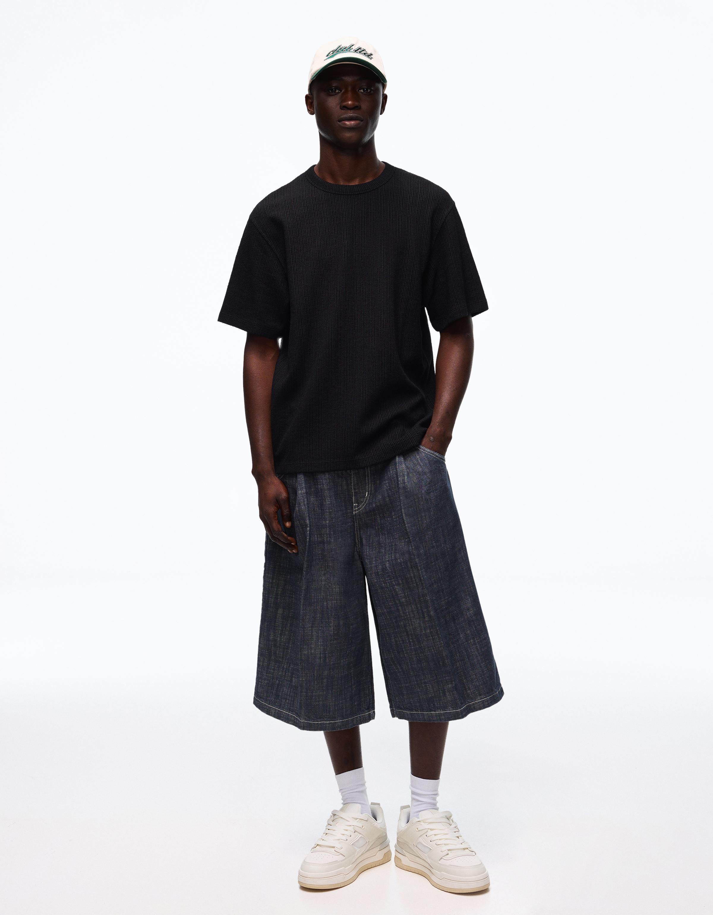 Kısa kollu dokulu tişört - Görsel 24