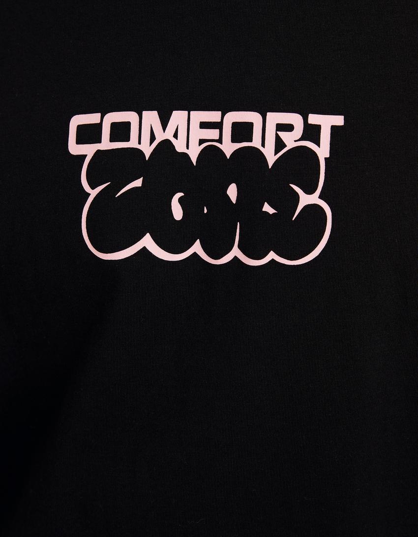 Short sleeve T-shirt with print-Black-6