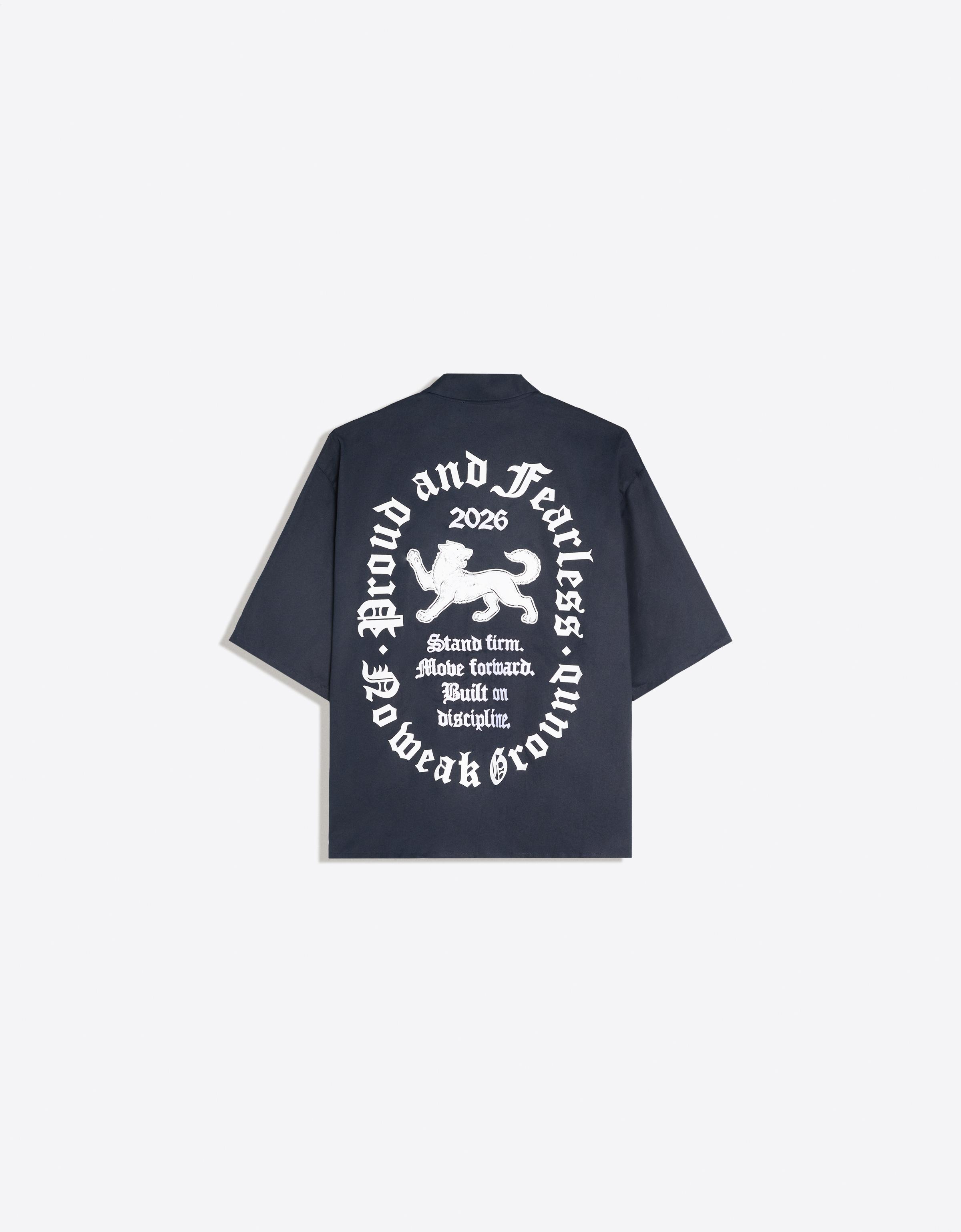 Short sleeve print shirt — Navy