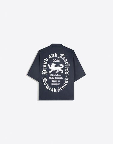 Short sleeve print shirt — Navy 6