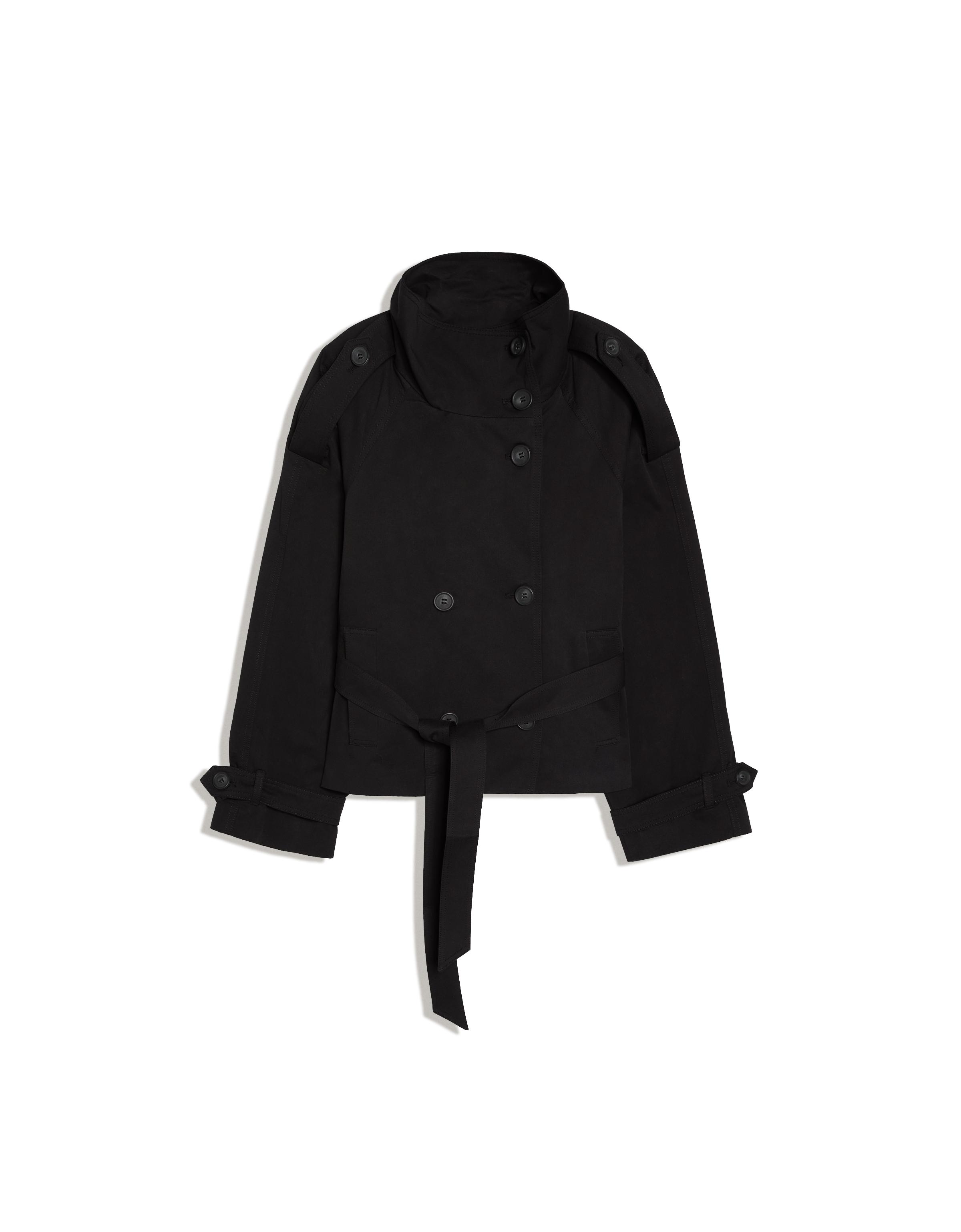 Funnel neck trench jacket — Black