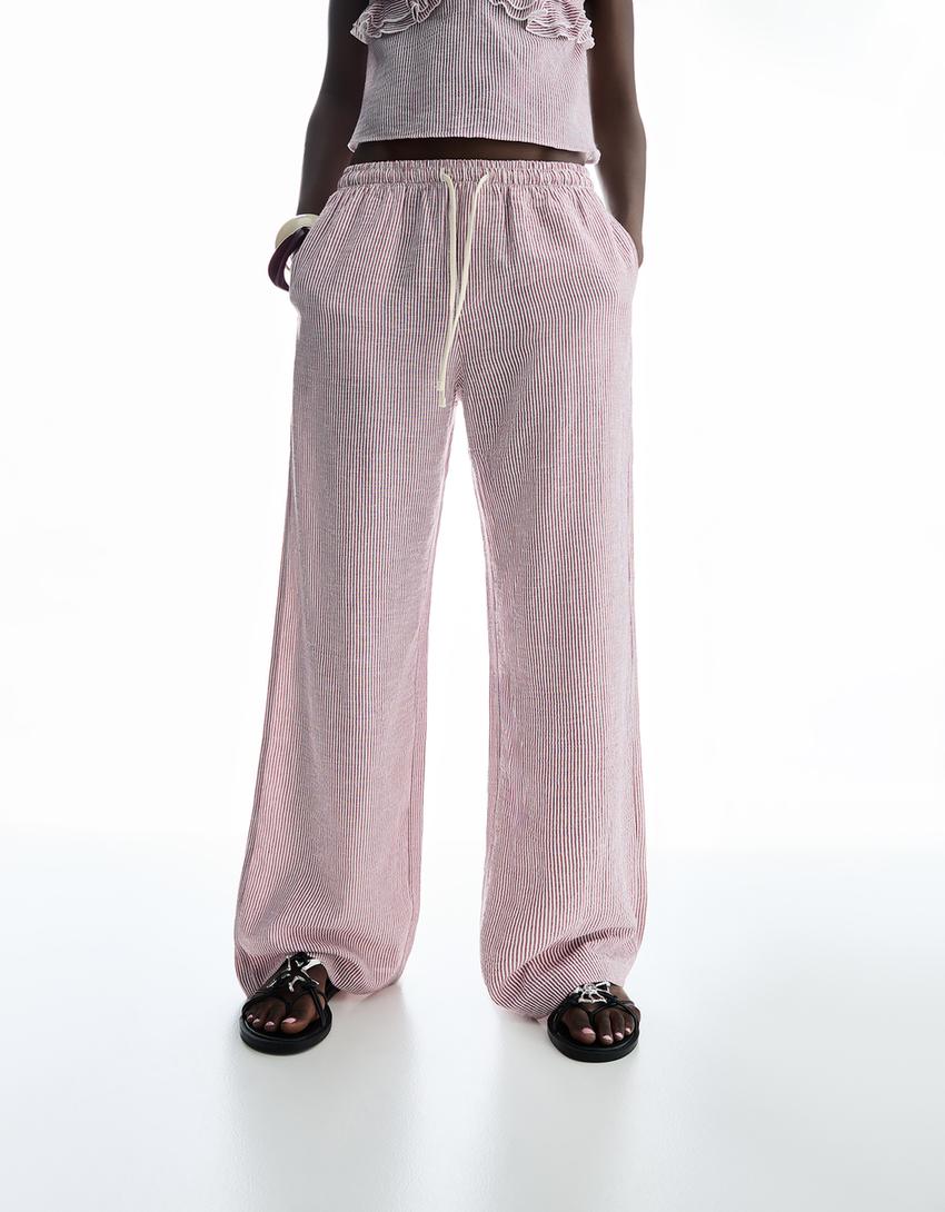 Rustic trousers-Burgundy-1