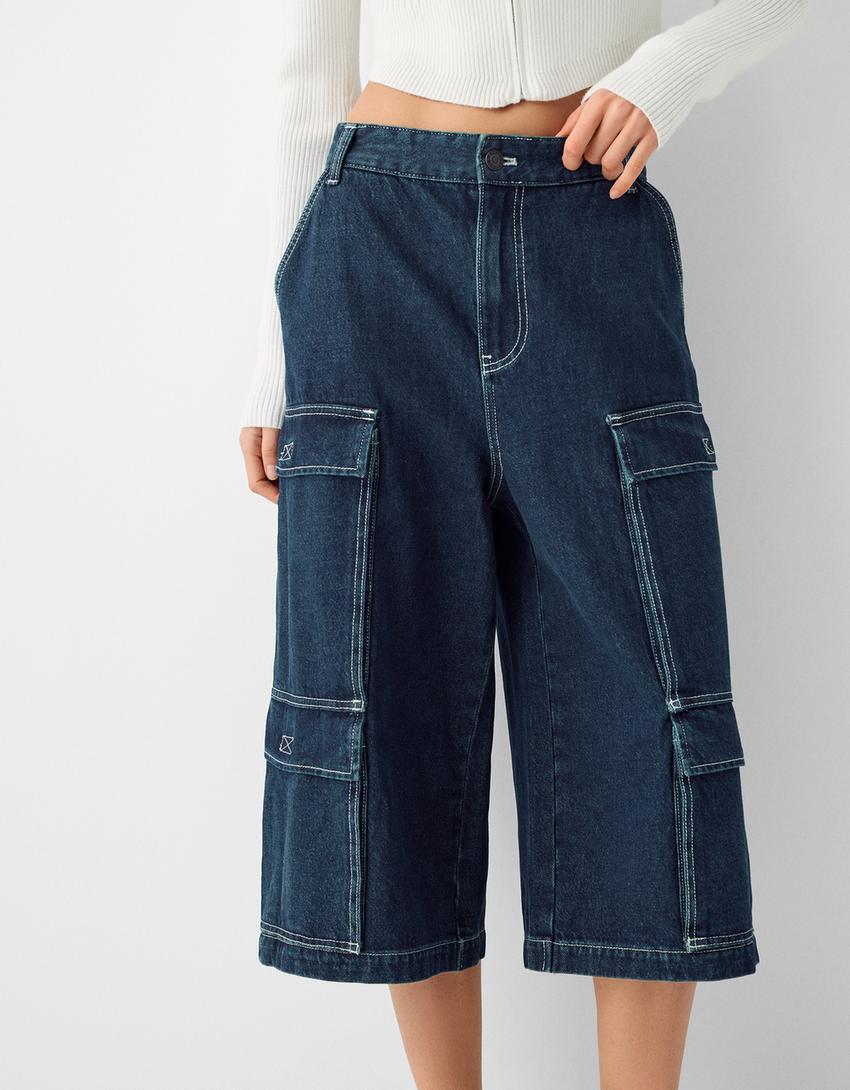 Cargo jorts-Blue-3
