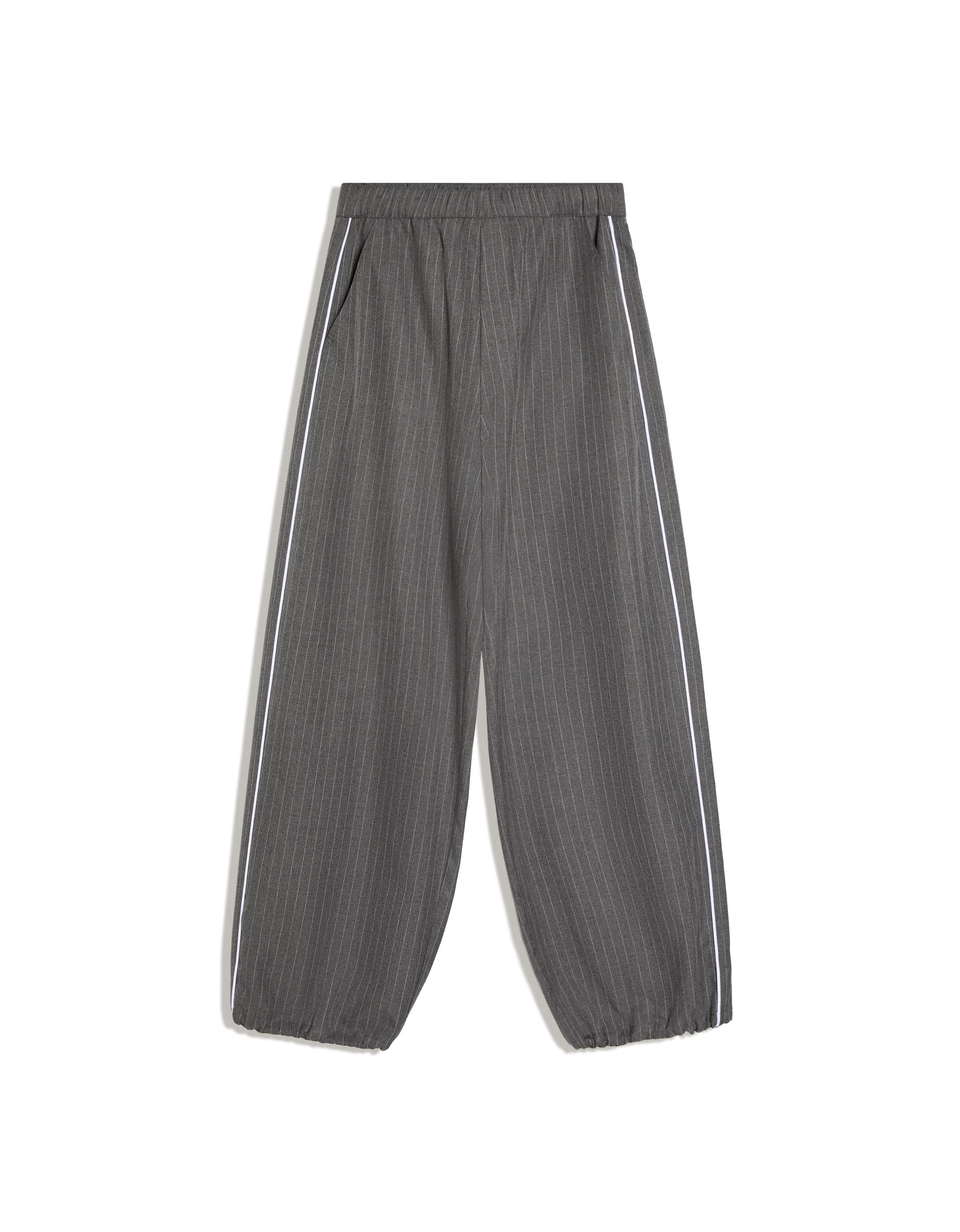 Pinstripe joggers — Mixed gray