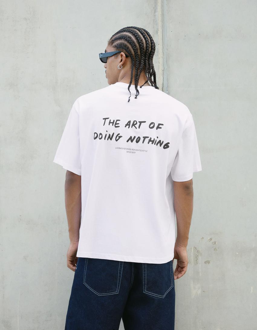 Short sleeve T-shirt with print-White