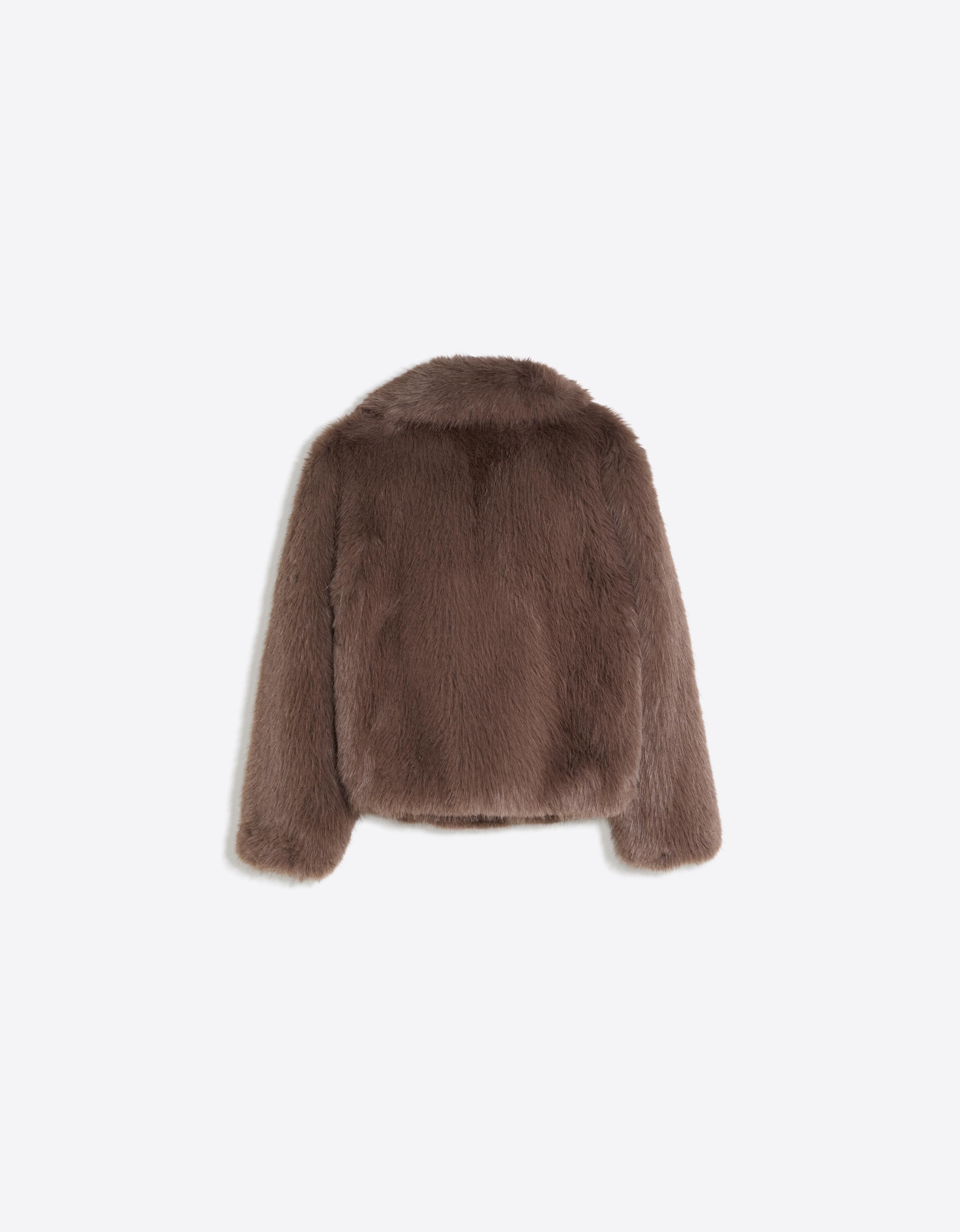 Furry jacket with lapel — Mink