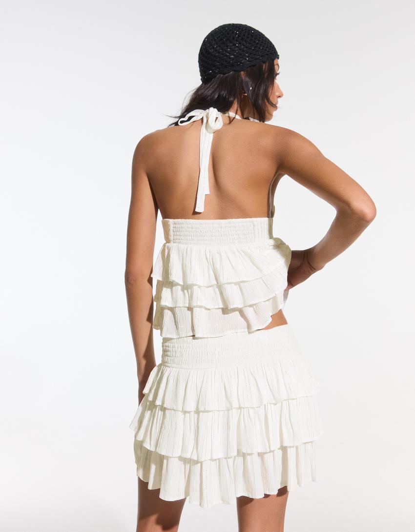 Top sa karnerima i američkim izrezom-Bela