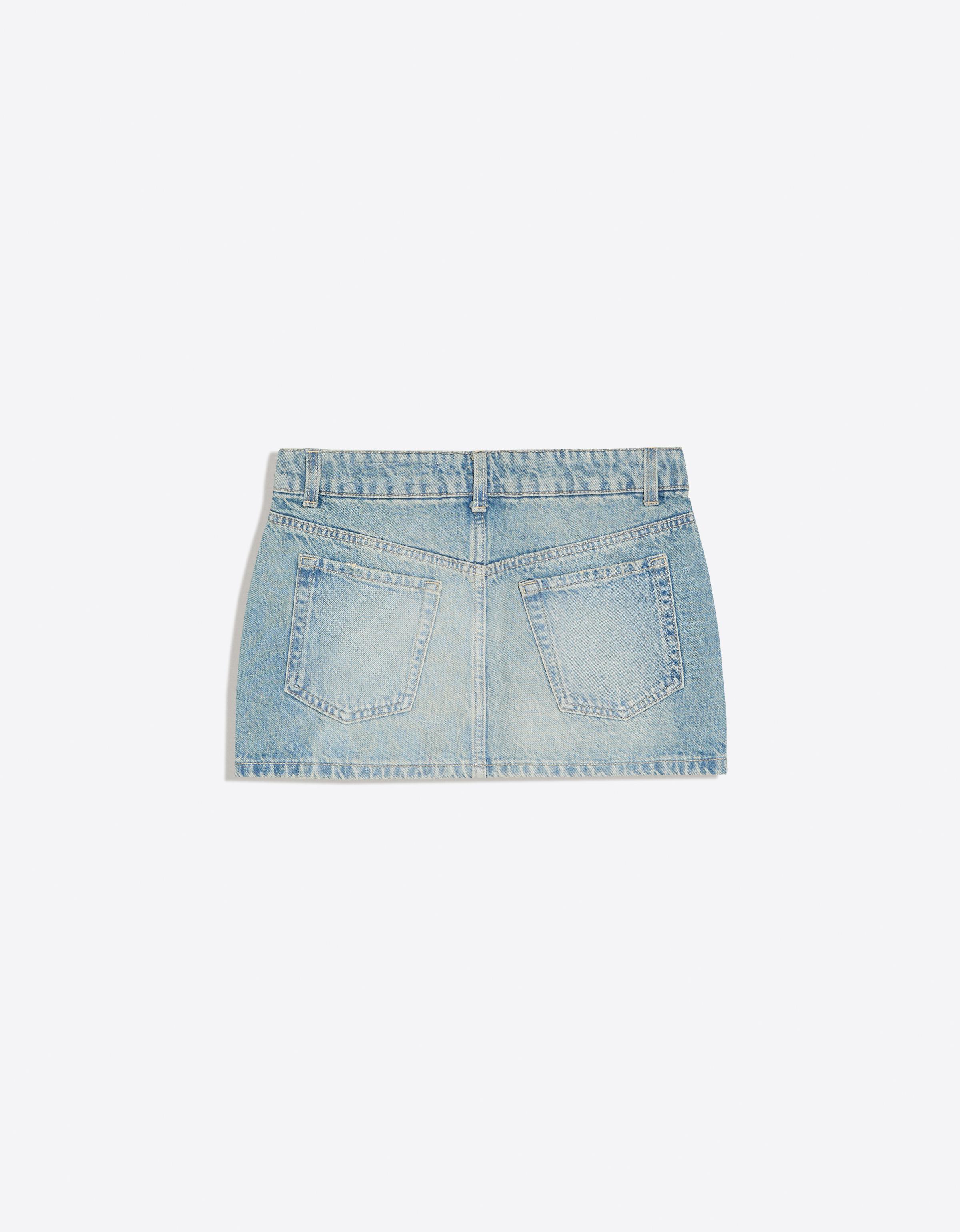 Bershka Işıltılı denim etek