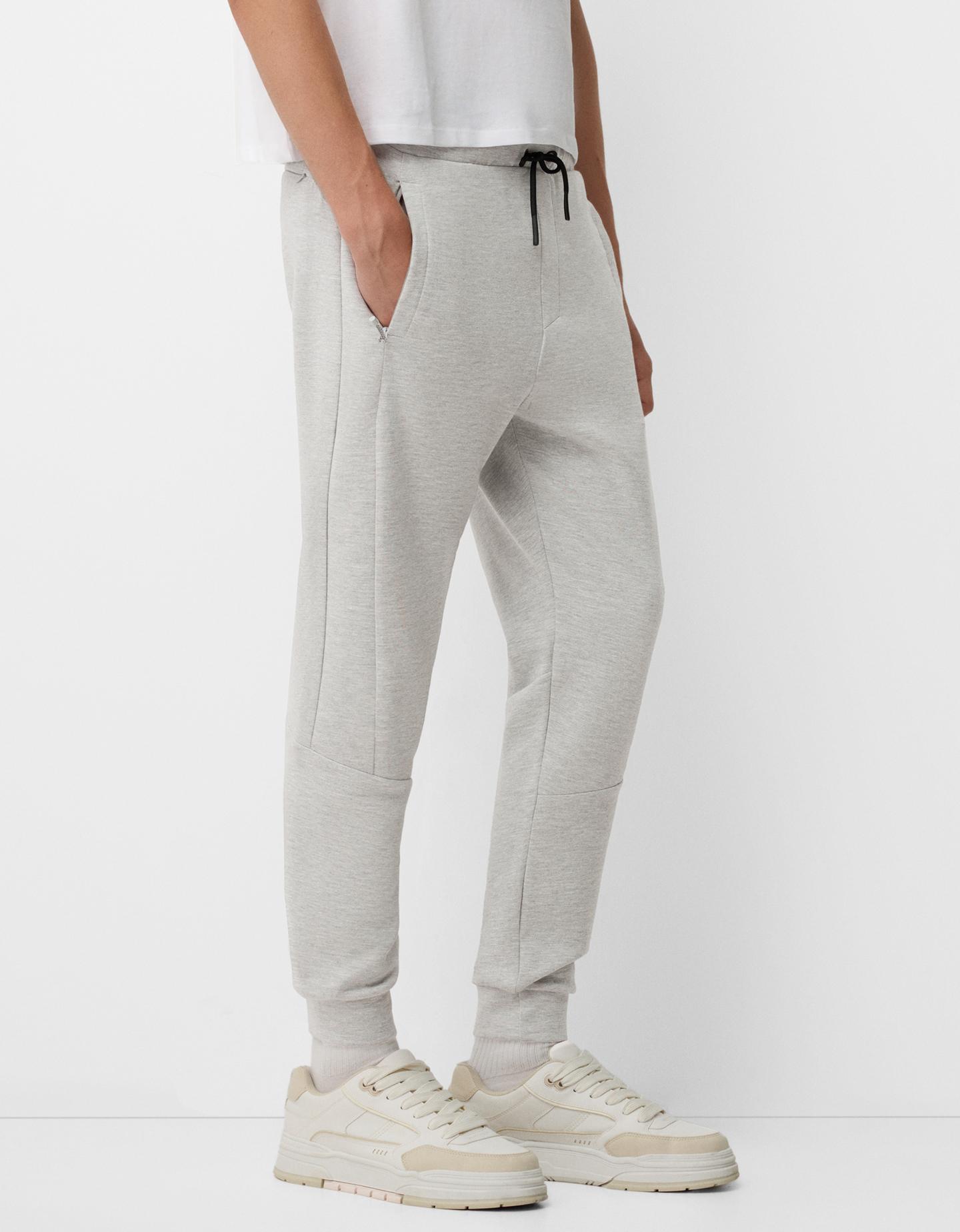 Bershka Pantaloni Jogger In Felpa Uomo Xl Grigio