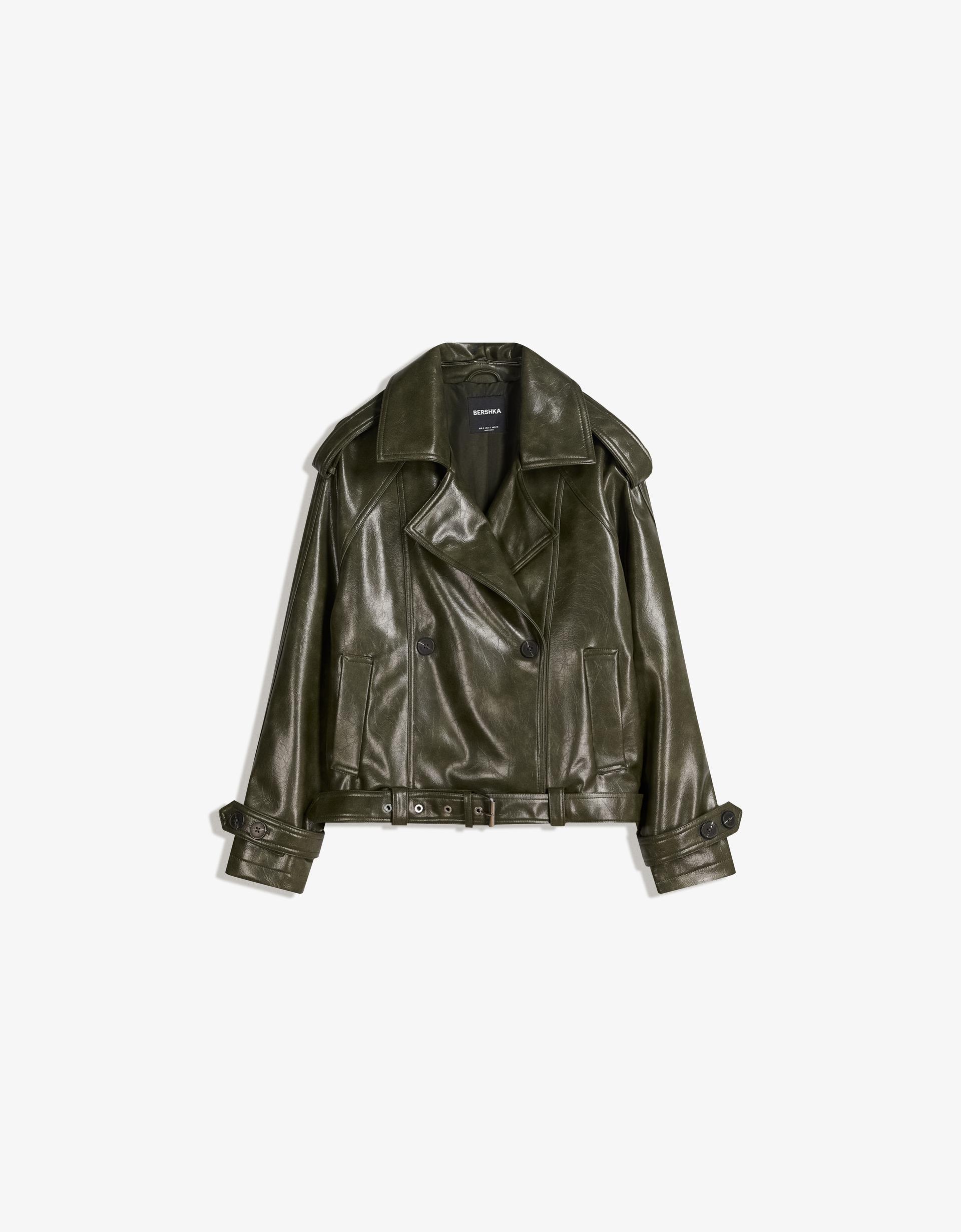 Trench Giacca Corta Bershka Bershka Giacca Di Jeans Oversize Blu ASOS