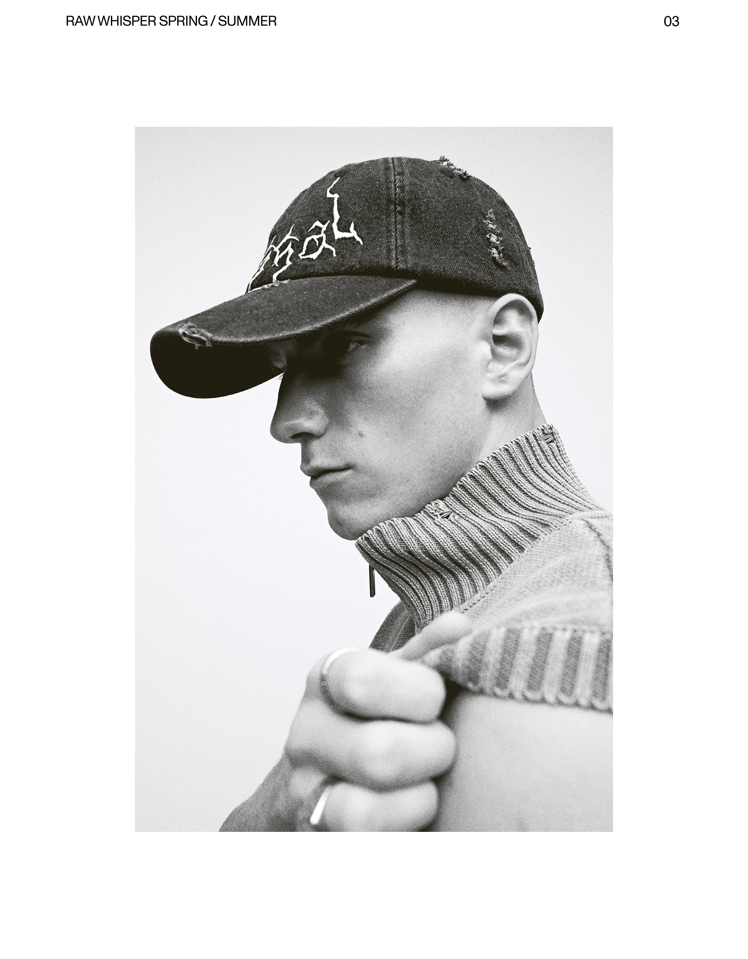 Washed denim cap — Black