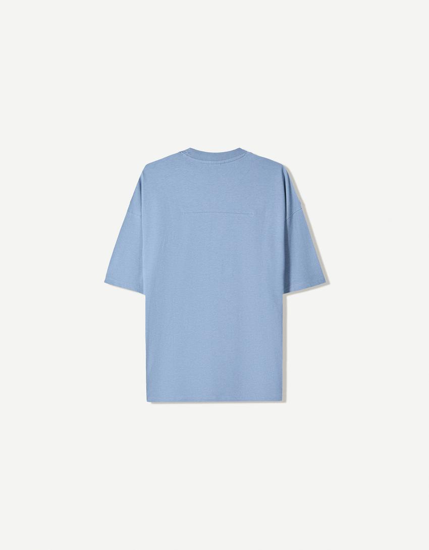 Camiseta manga corta oversize-Azul lavado-5