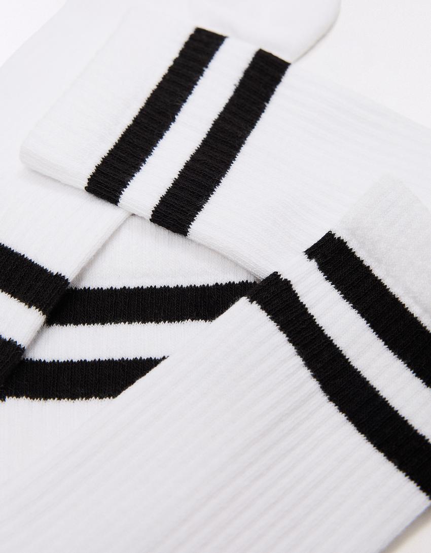 Pack of 3 pairs of sporty socks-White