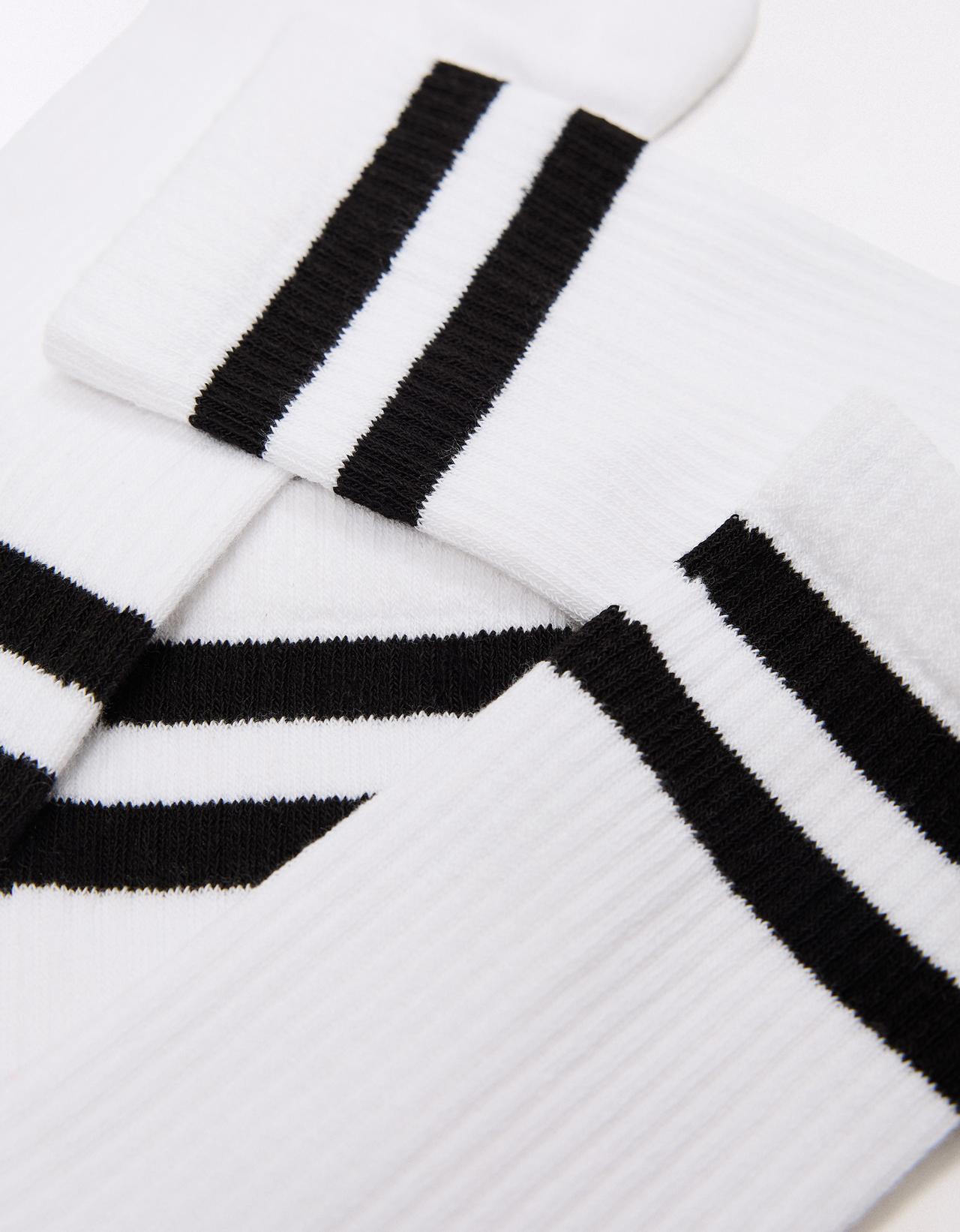 Pack of 3 striped sports socks — White