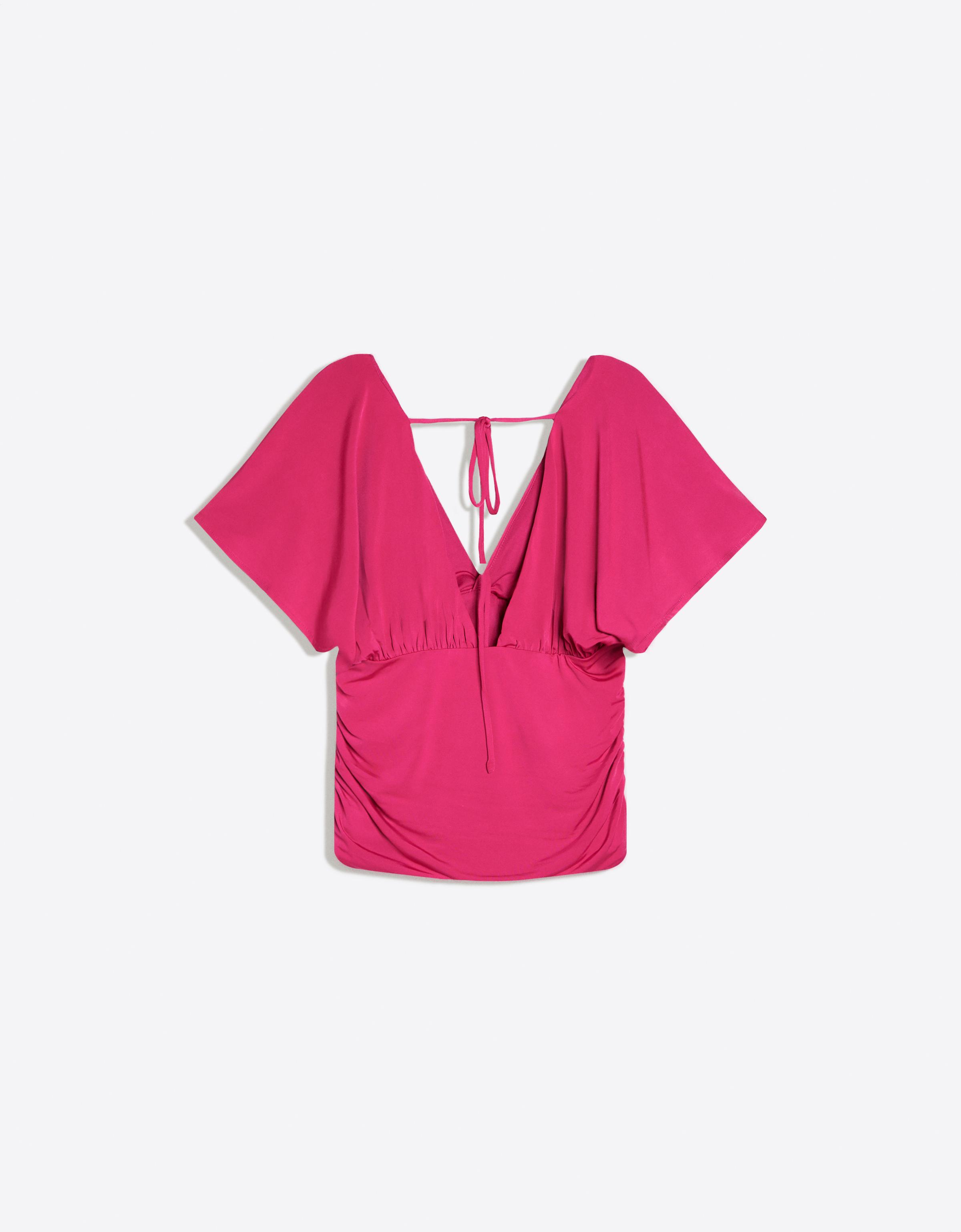 Gathered V-neck top