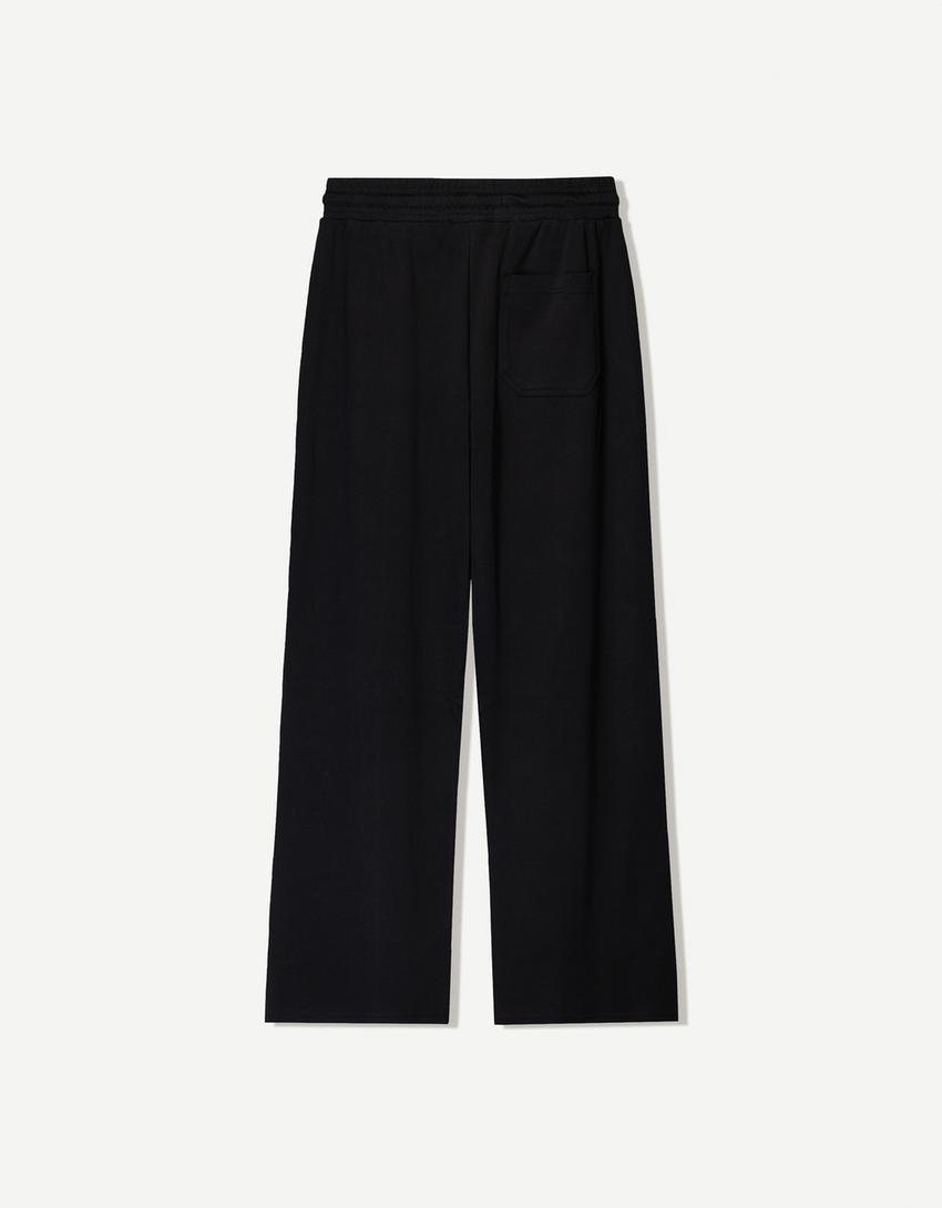 Wide-leg trousers-Black-4