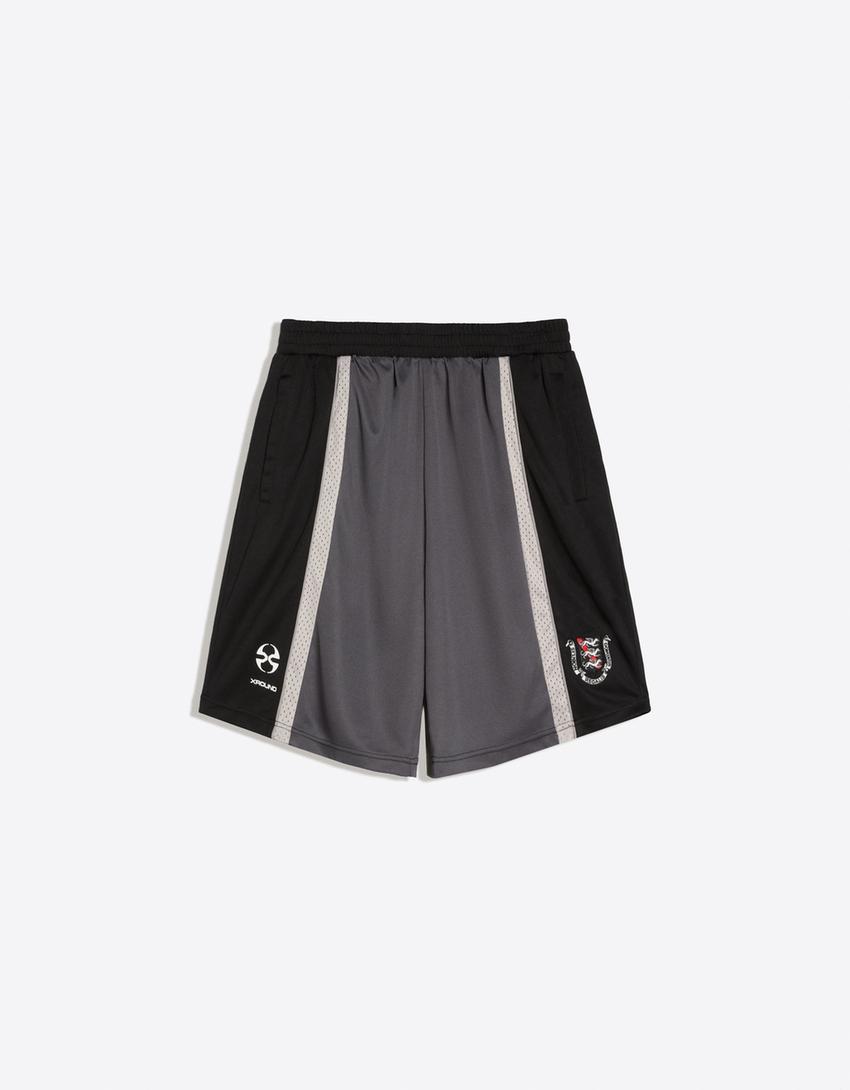 Bermuda taille élastique-Noir