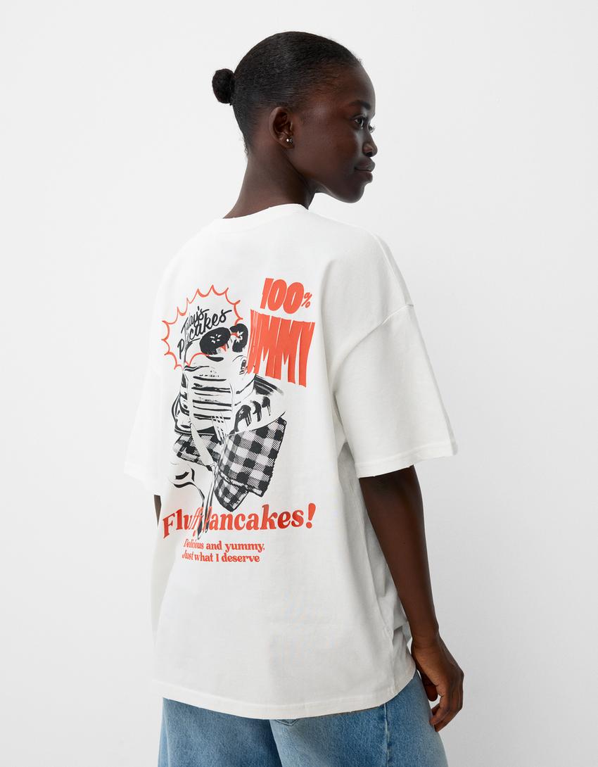 تيشرت بأكمام قصيرة وطبعة-كريمي-2