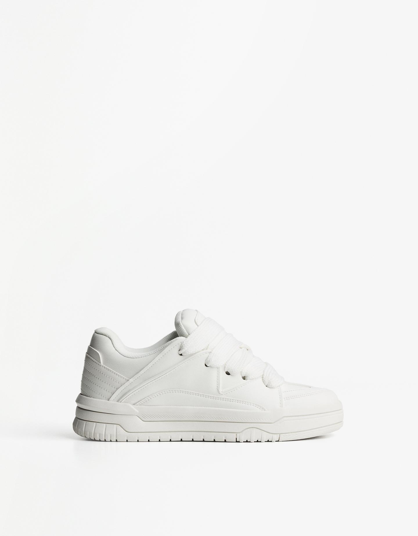 Bershka Zapatillas Volumen Skate Hombre 39 Blanco