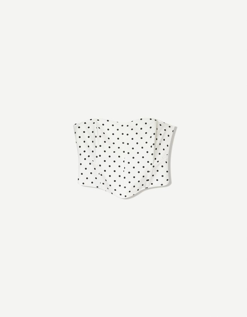 Top bandeau corsé lunares-Crudo-3