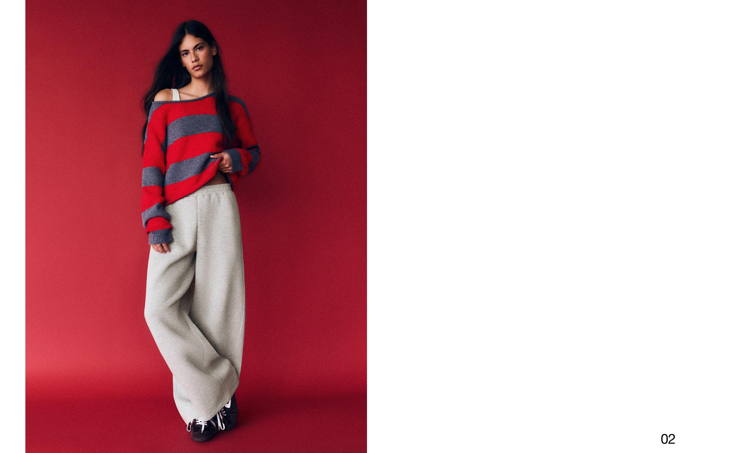 Bershka Scuba dokuma barrel fit pantolon görsel 8