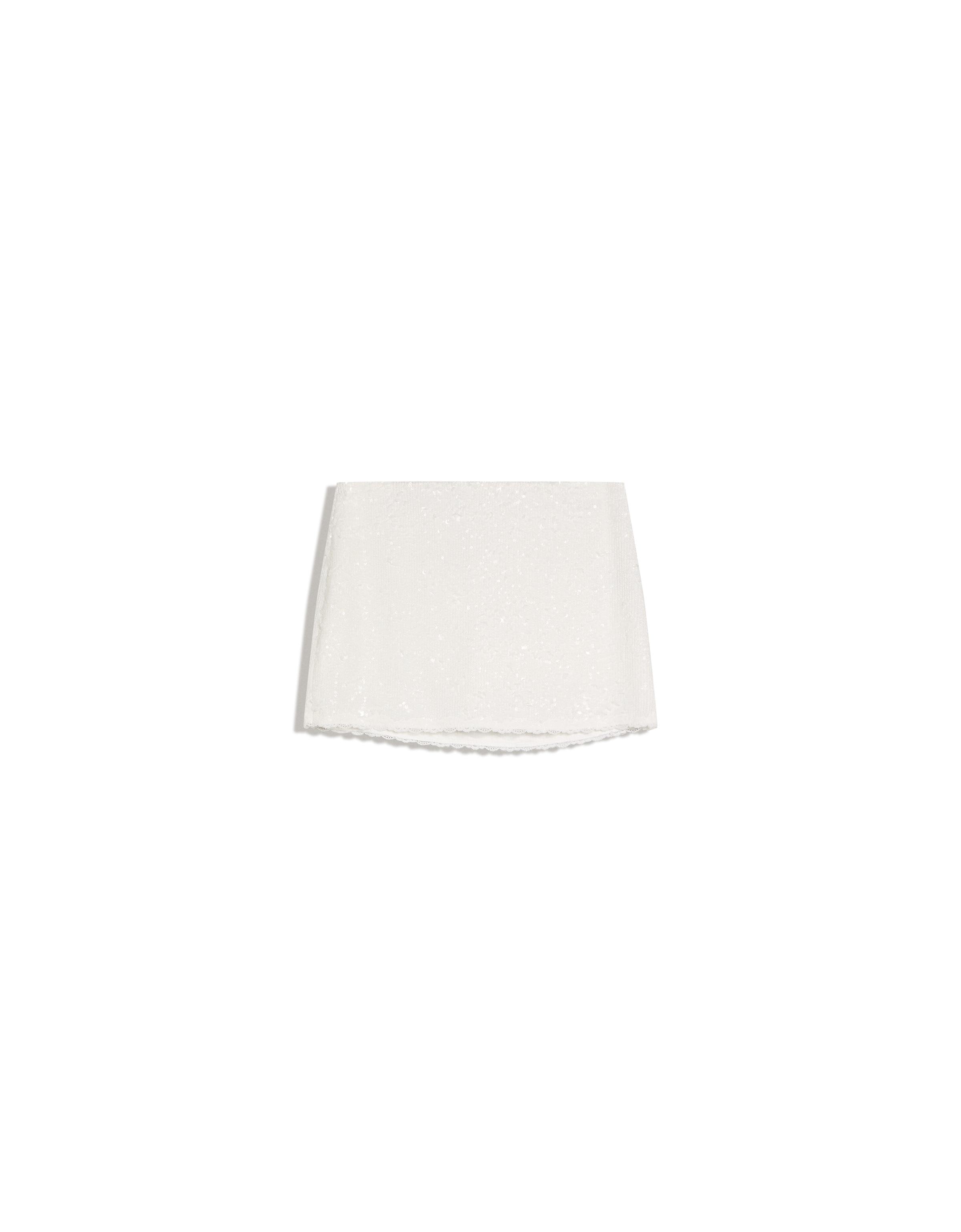 Sequin lace mini skirt — White
