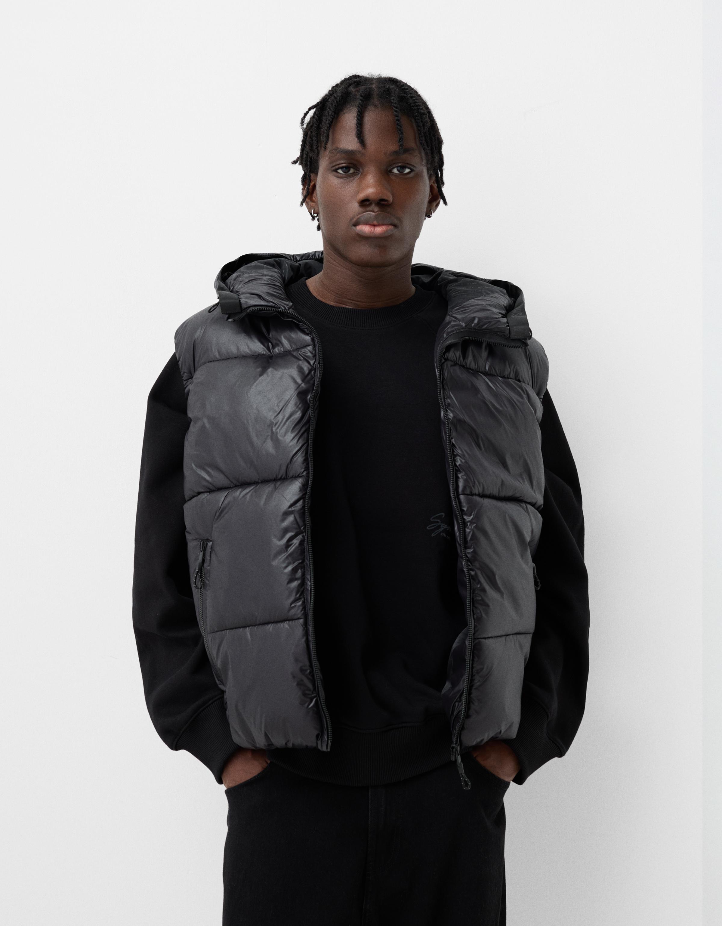 Bershka hooded puffer jacket sale