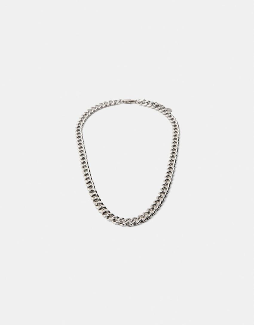 Collier chaîne acier inoxydable-Argent-4