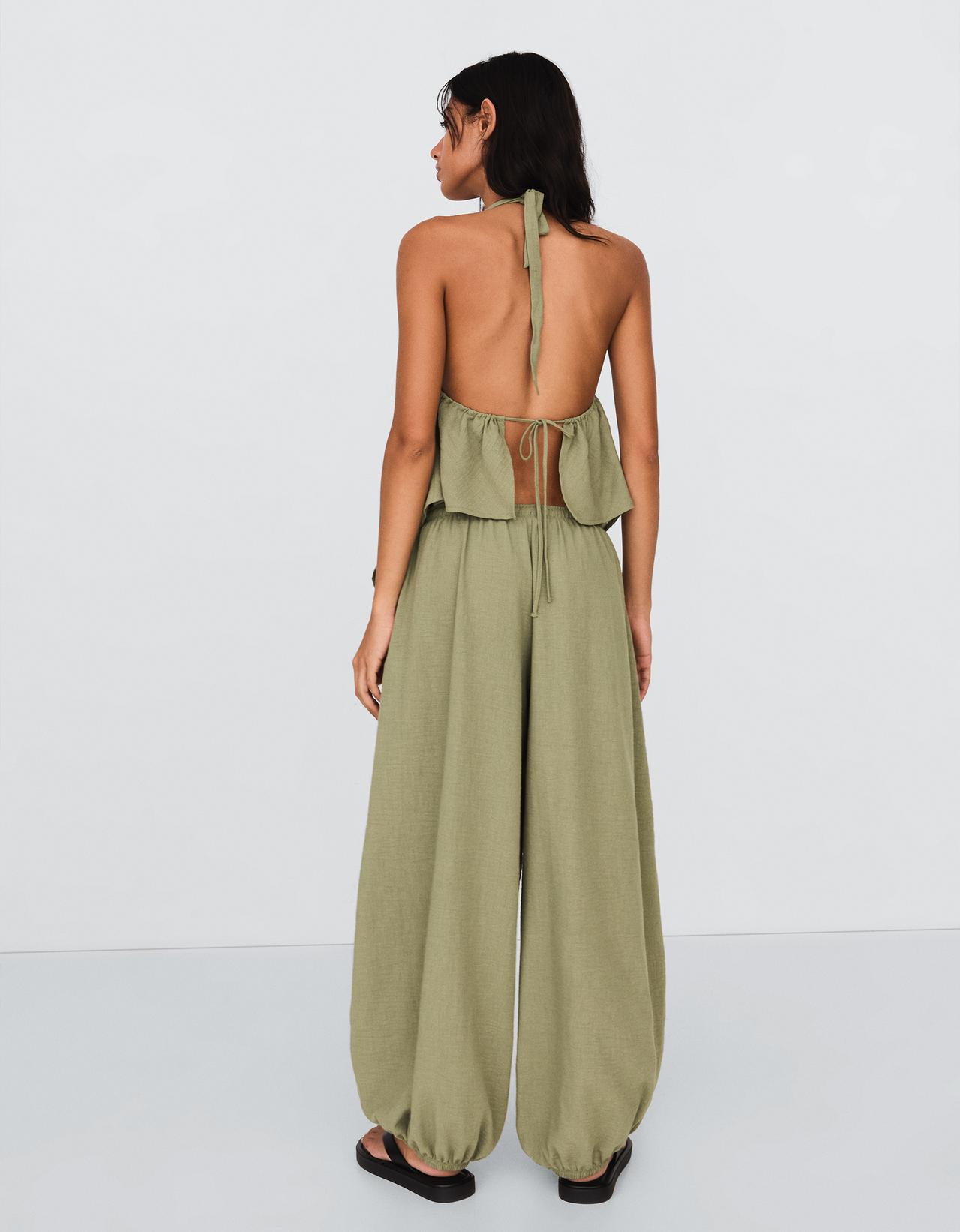 Rustic sarouel trousers — Khaki
