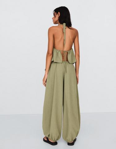 Rustic sarouel trousers — Khaki 2