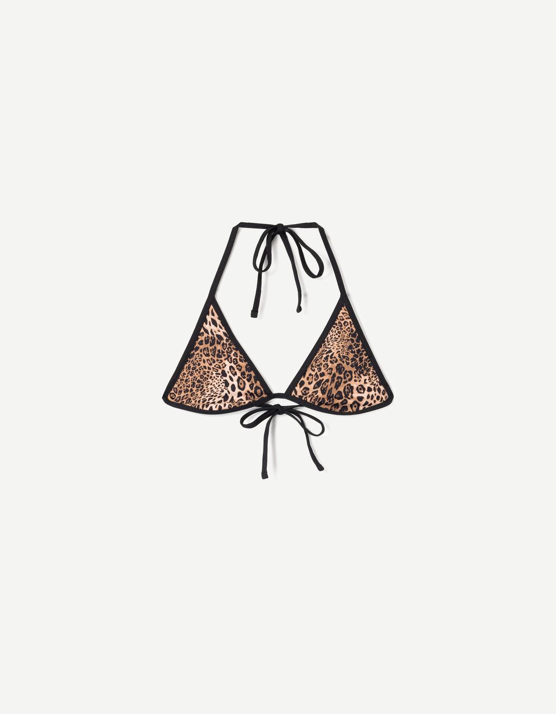 Animal print bikini top