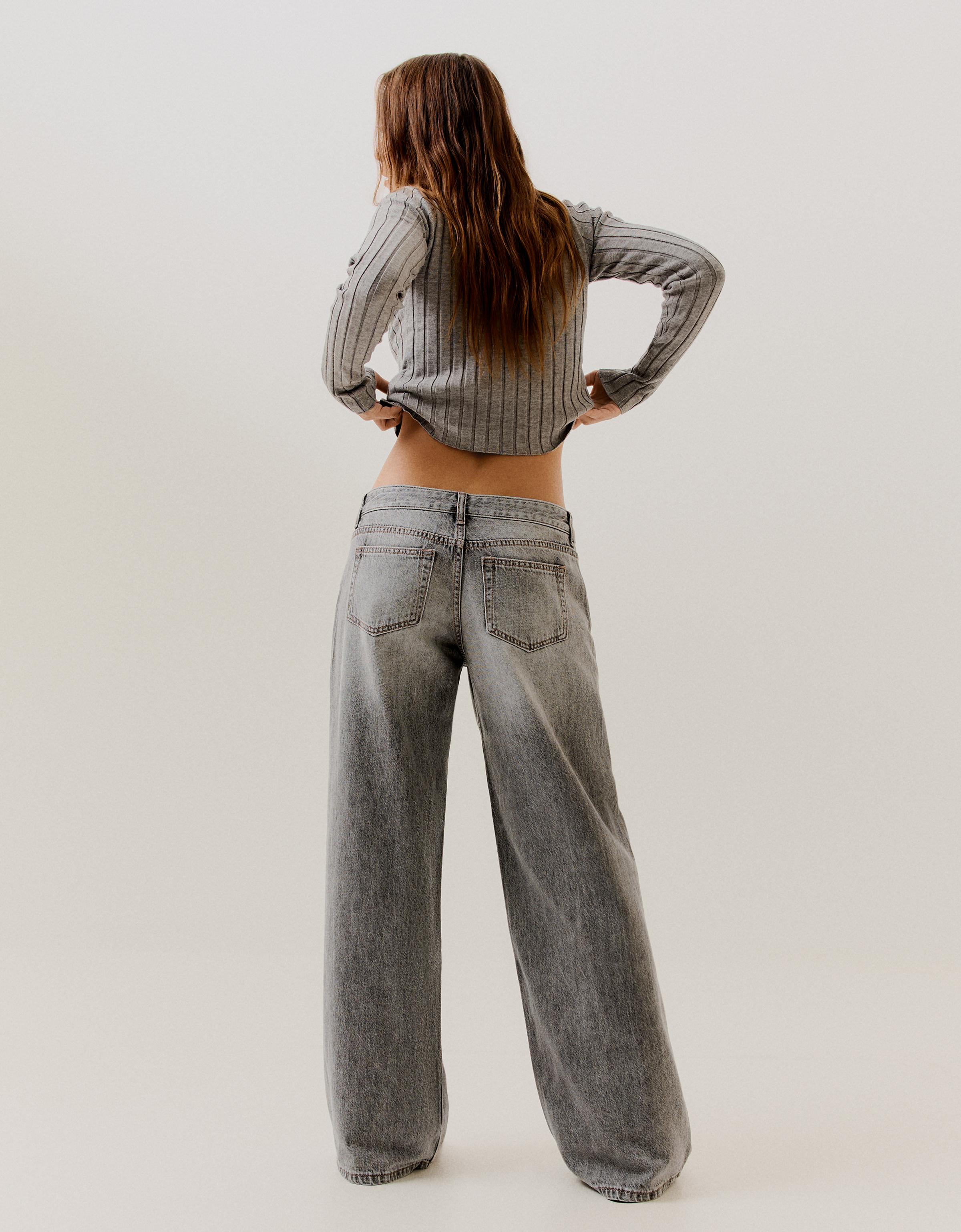 Low-rise wide-leg jeans — Grey