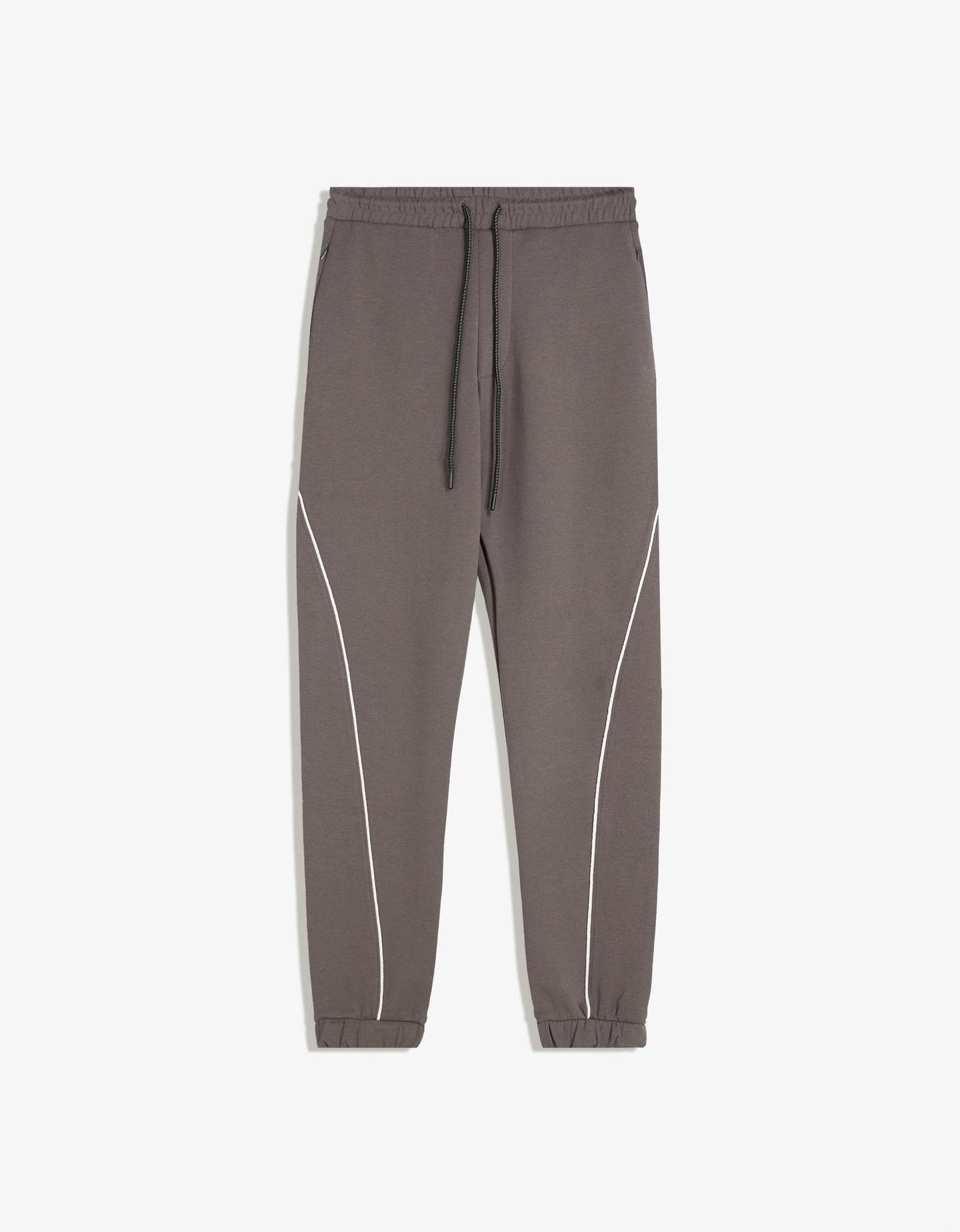Bershka Pantalón Felpa Jogger Hombre L Gris