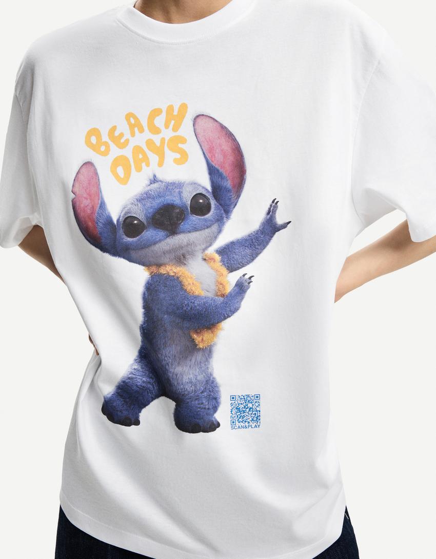 Maglietta Lilo & Stitch maniche corte Wearable Art-Bianco-4