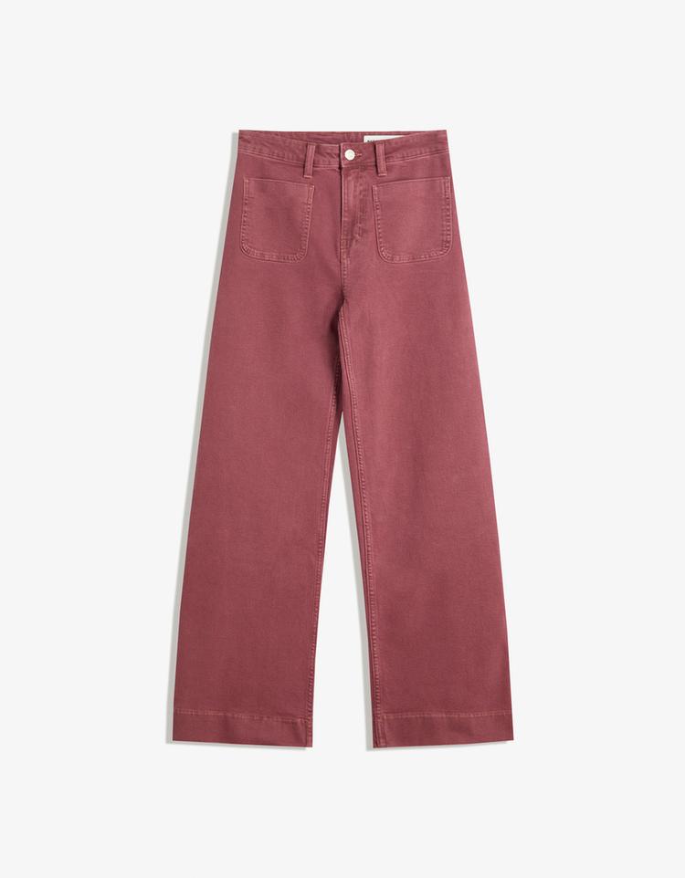 Seamless wide-leg jeans with pockets
