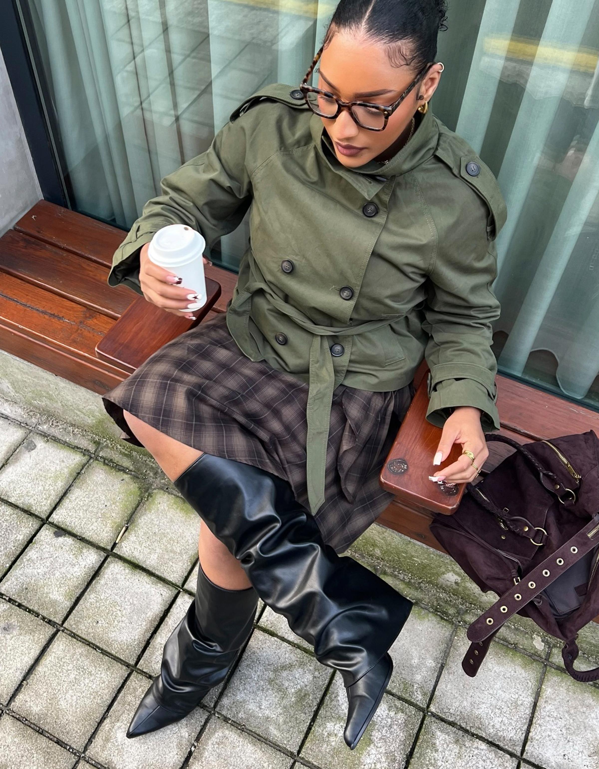 TROUSER HEEL BOOTS — BLACK