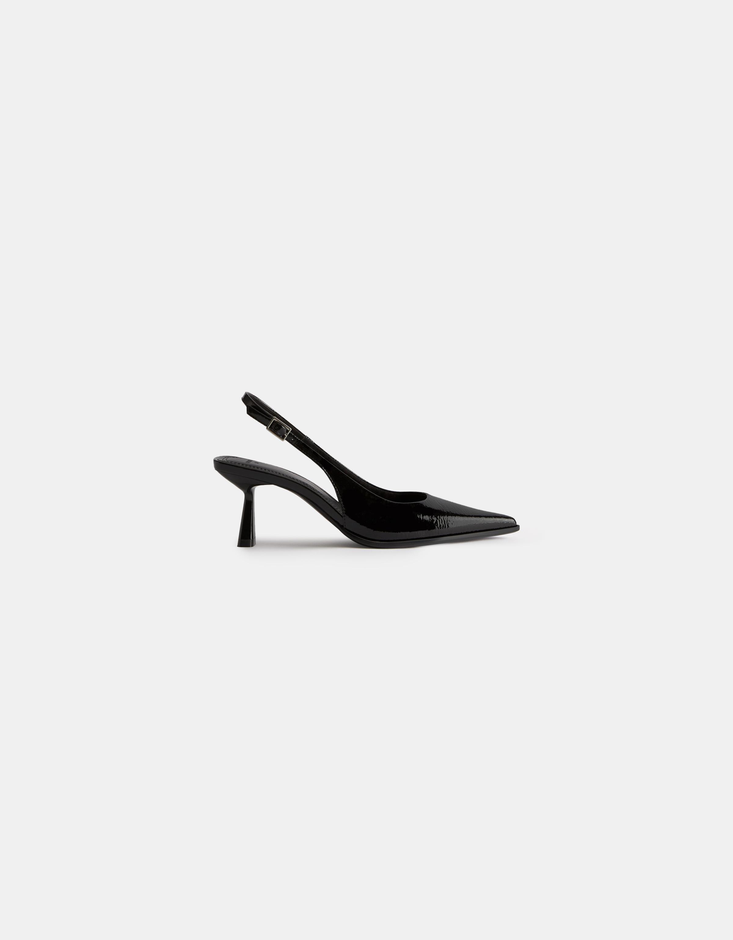 Backless kitten-heel shoes — BLACK