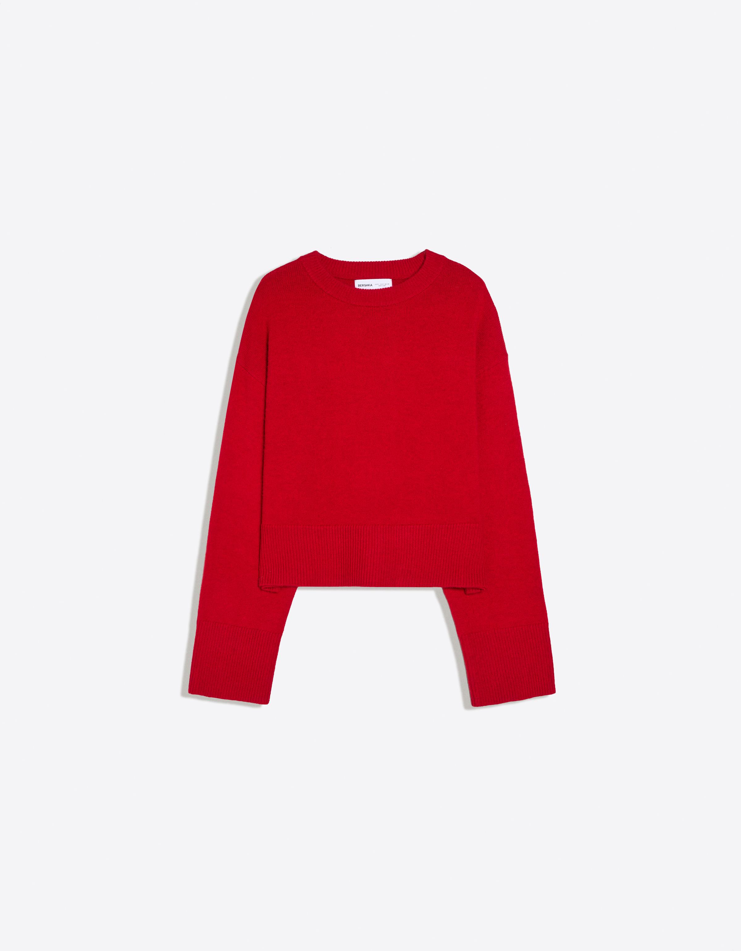 Round neck jumper — Red