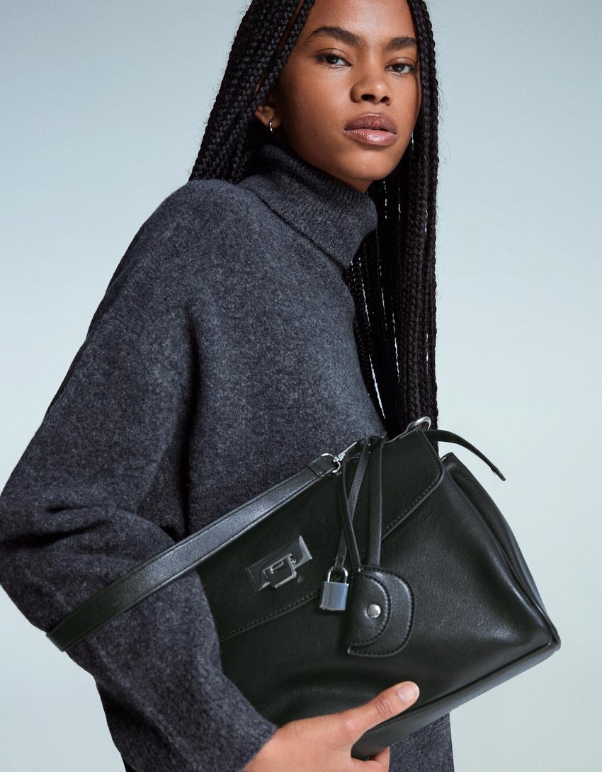 Bolso efecto piel-Negro