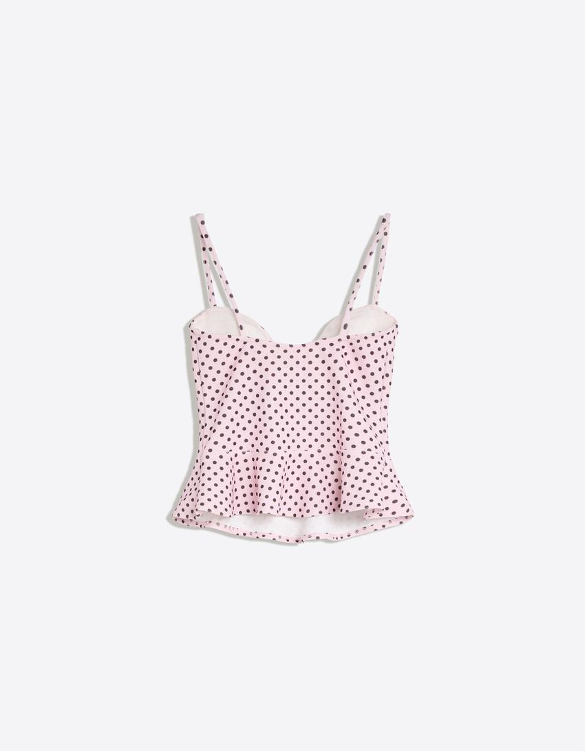 Peplum corset top-Pink