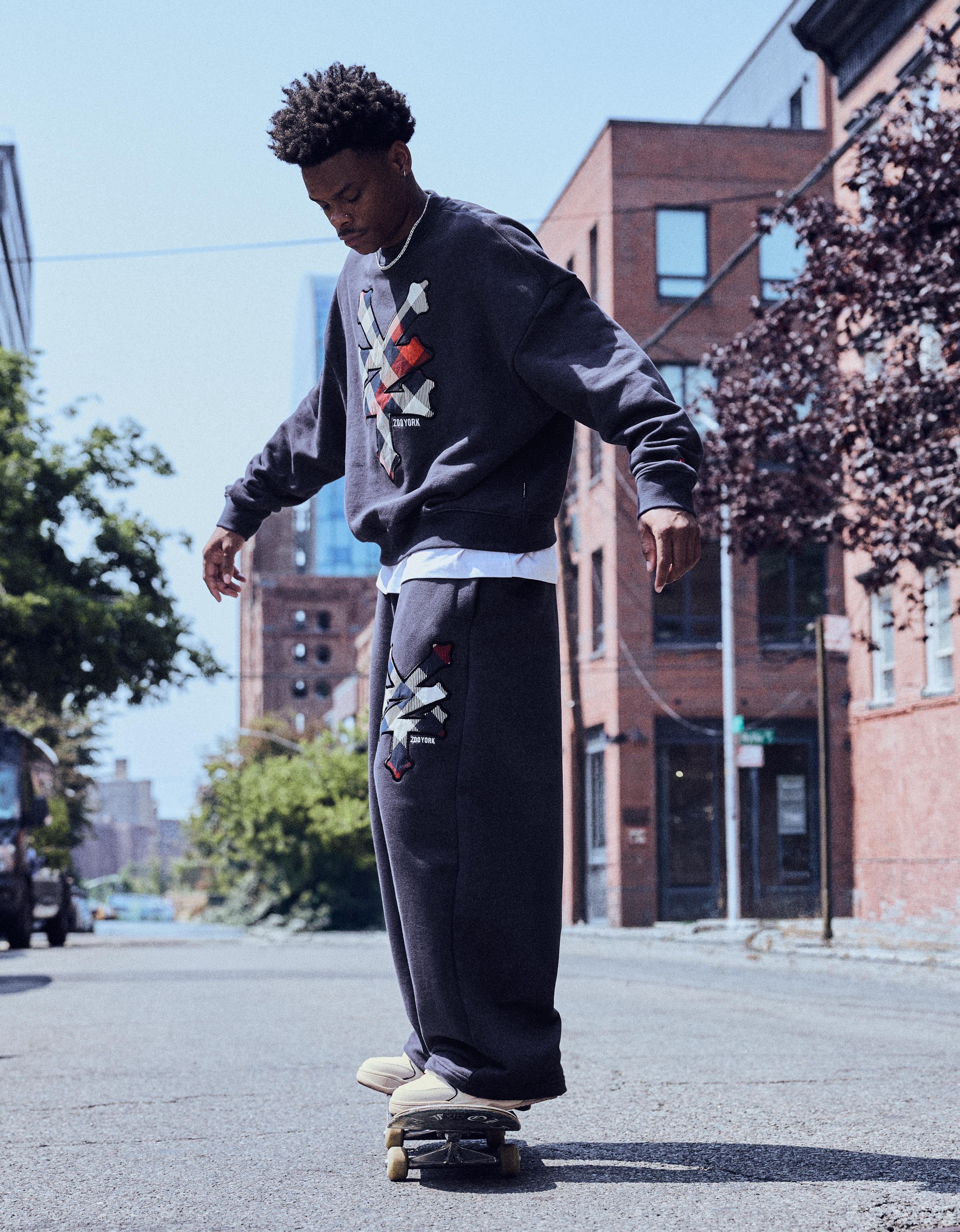 ZOO YORK X BERSHKA super baggy trousers — Dark blue